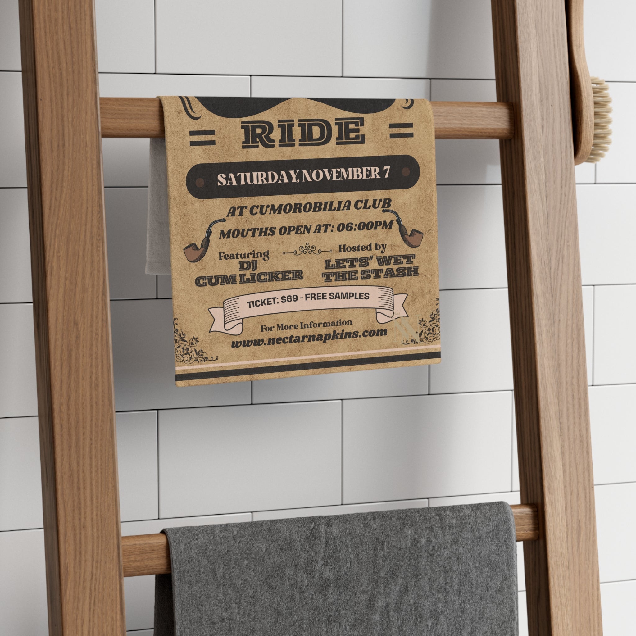 Mustache Ride | Mix & Match Soft Fun-Flirty Lovers’ Towels