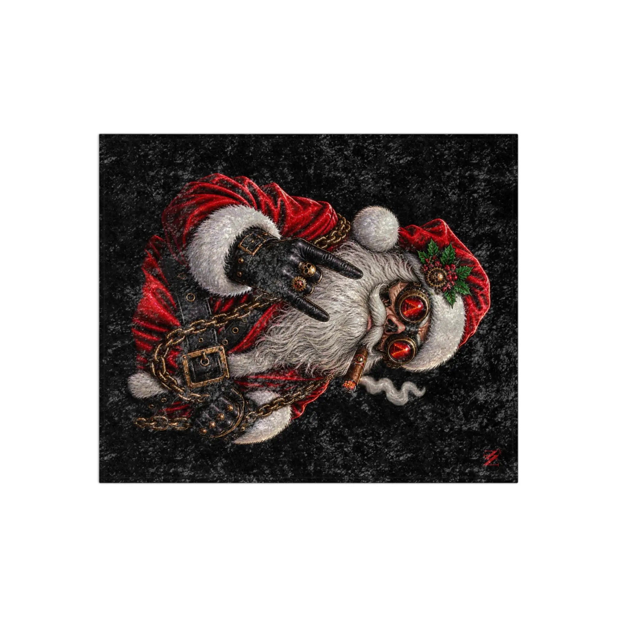 Santa in Chains Christmas | Nectar Napkins Fun-Flirty Lovers’ Crushed Velvet Blankets