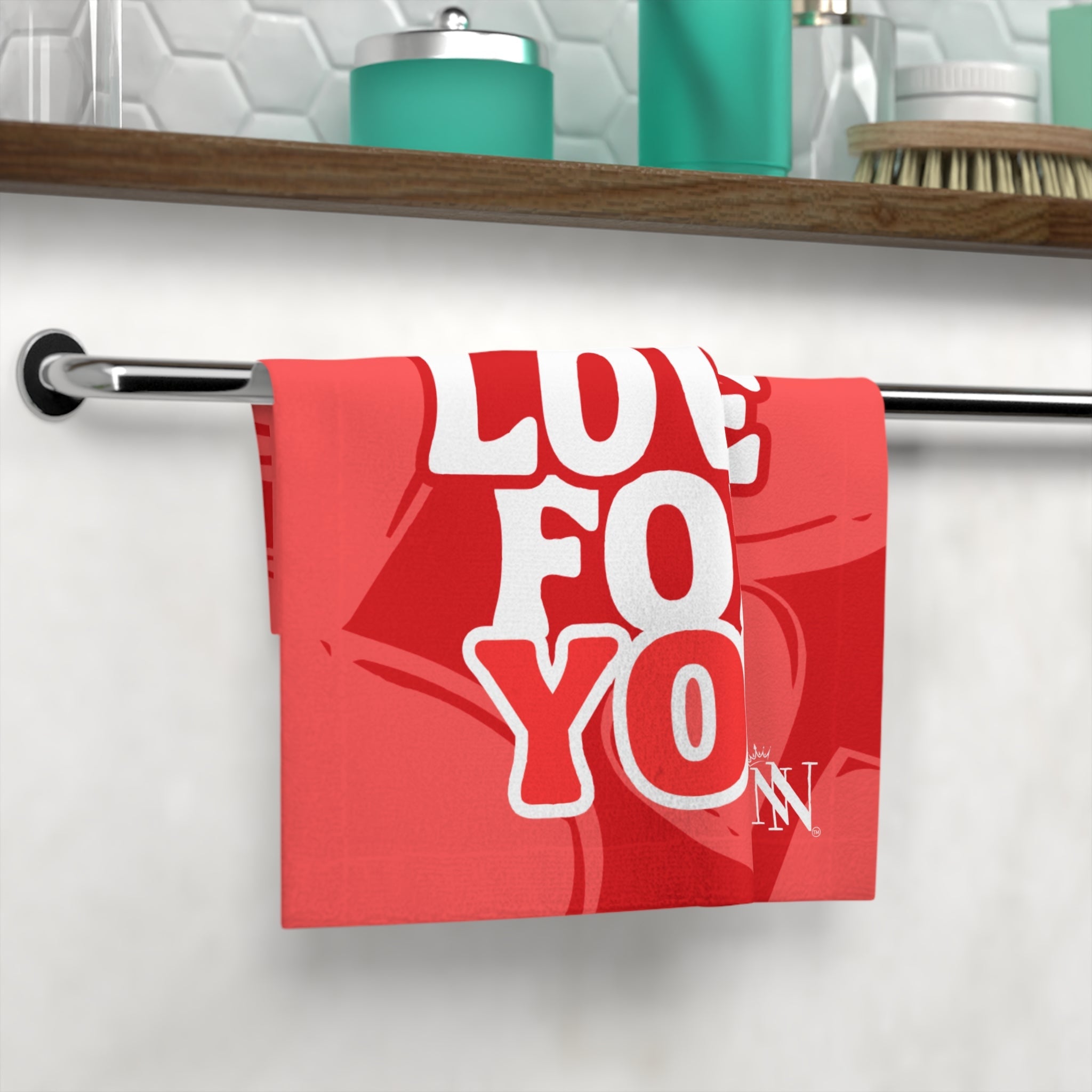My Love for You Heart Pattern Cum Rag