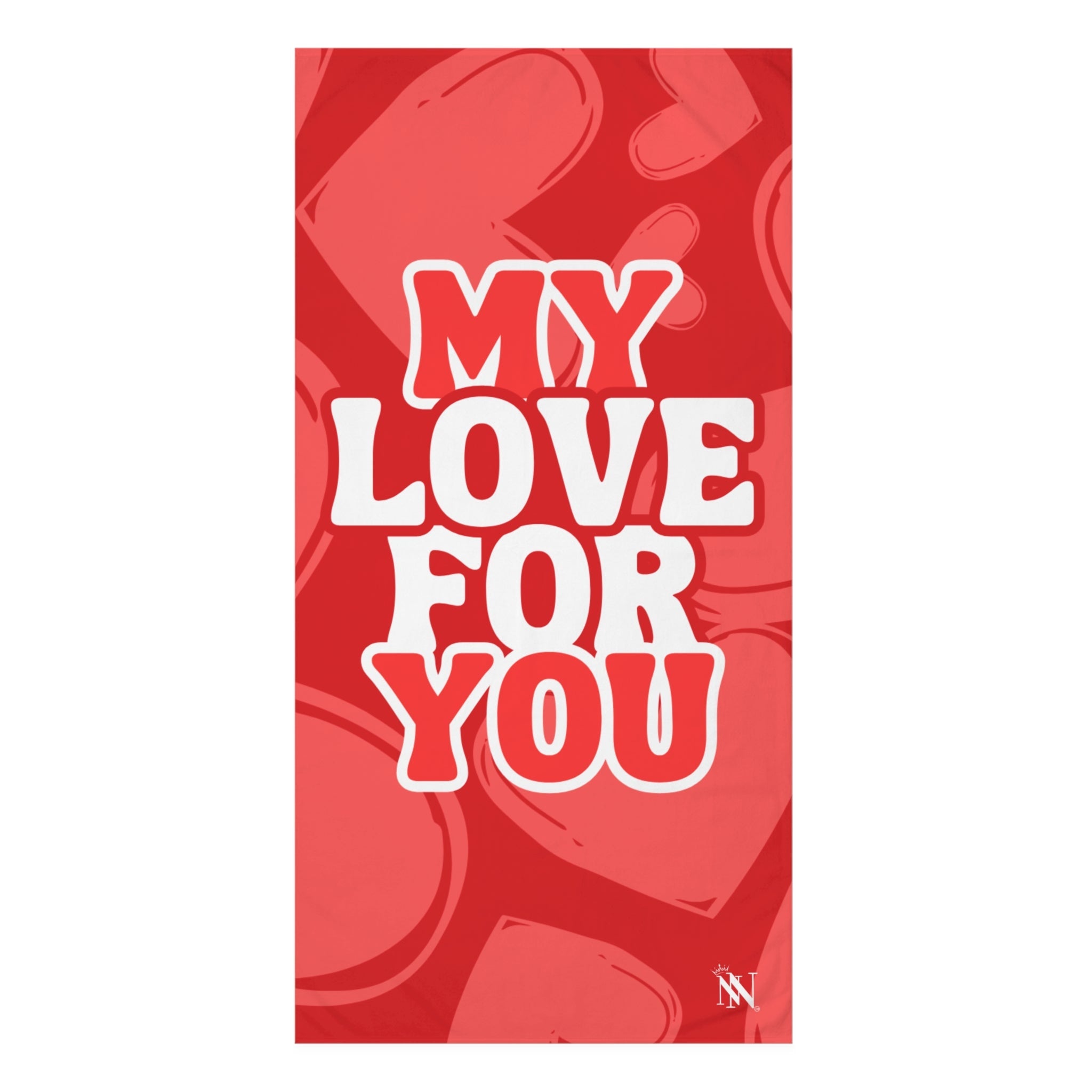 My Love for You Heart Pattern Big Anal Play Sex Towel