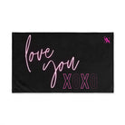 Love You XOXO Black | Mix & Match Classic Fun-Flirty Lovers’ Towels