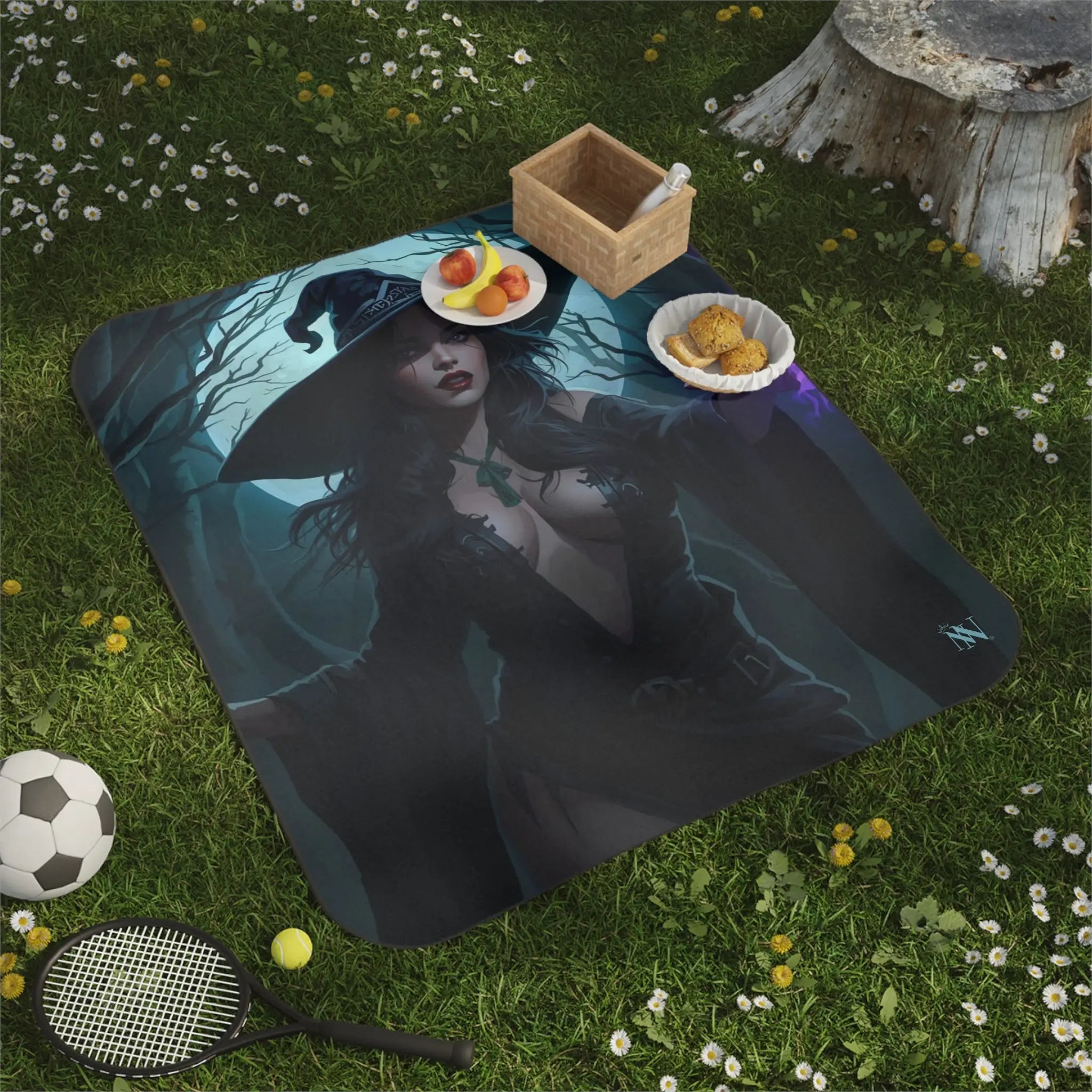 Gothic Witch Fantasy Women Couple Friendly Water-Resistant Sex Blanket