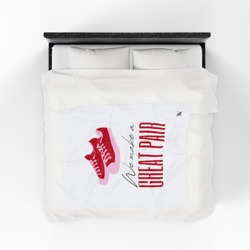 We Make a Great Pair Shoes | Mix & Match Soft Fun-Flirty Lovers’ Blankets