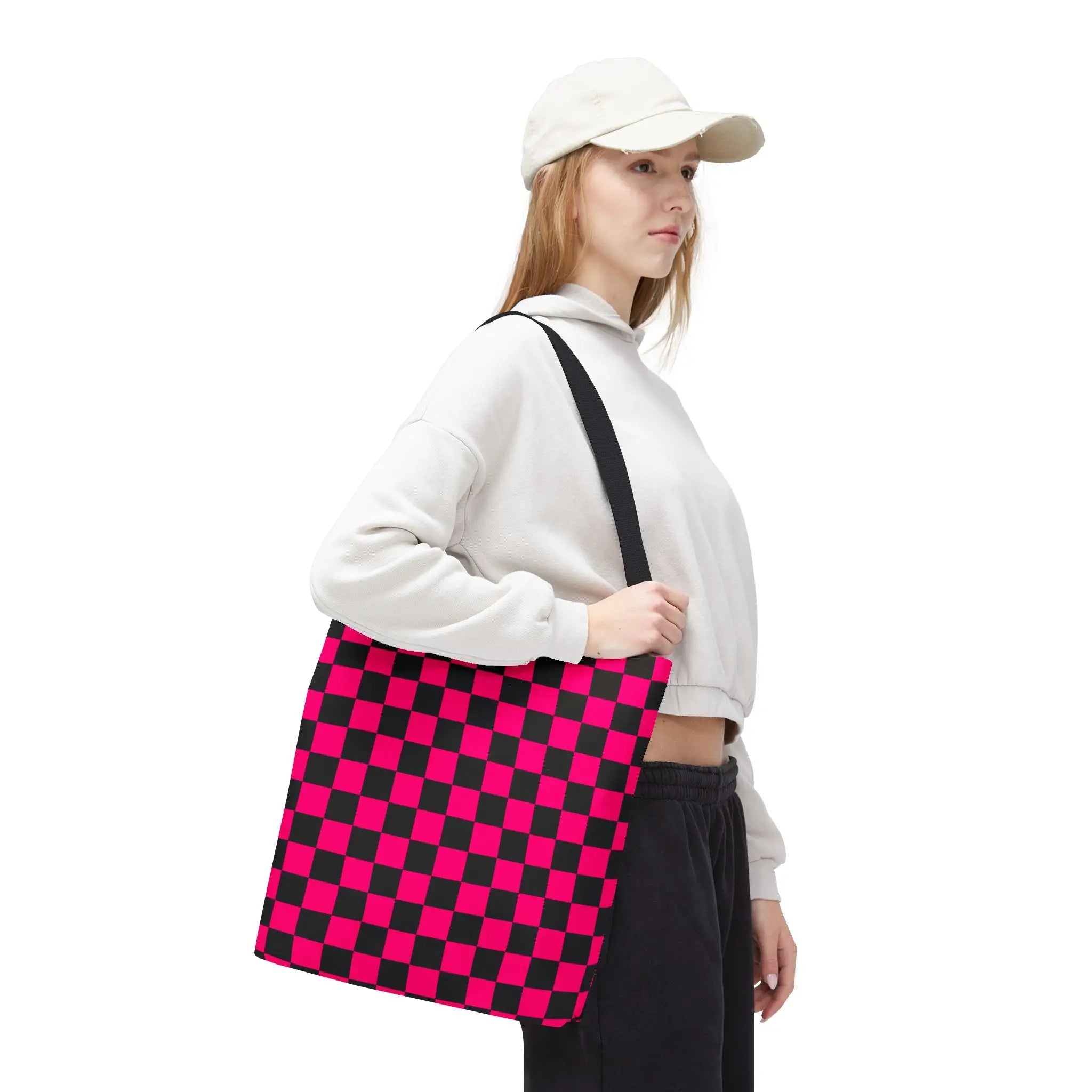 Signature Pink Black Checkers | Mix & Match Fun-Flirty Lovers’ Totes