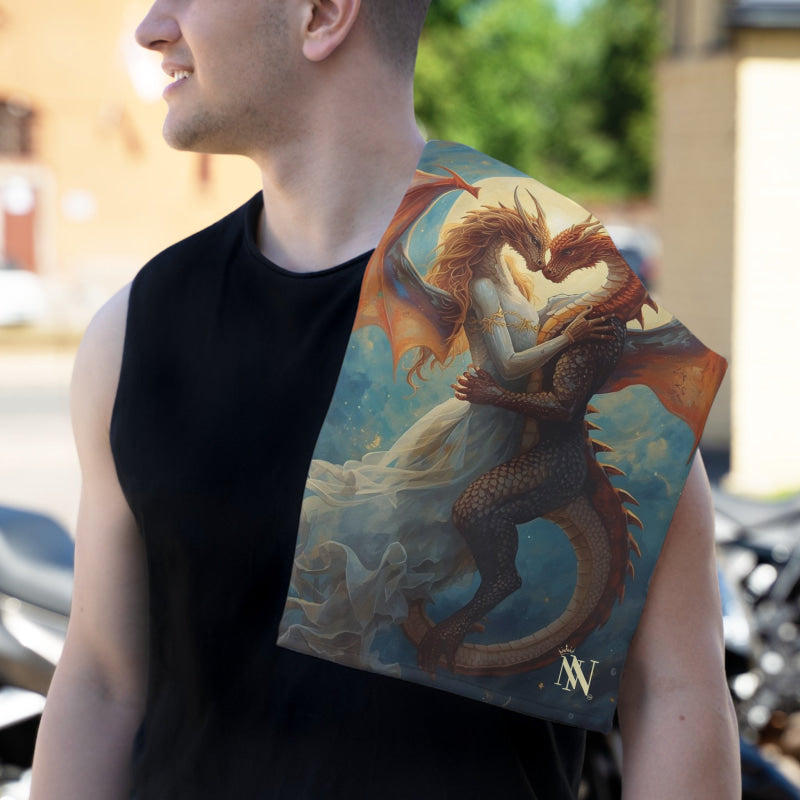 Dragon Wedding Love Graphic | Mix & Match Soft Fun-Flirty Lovers’ Towels