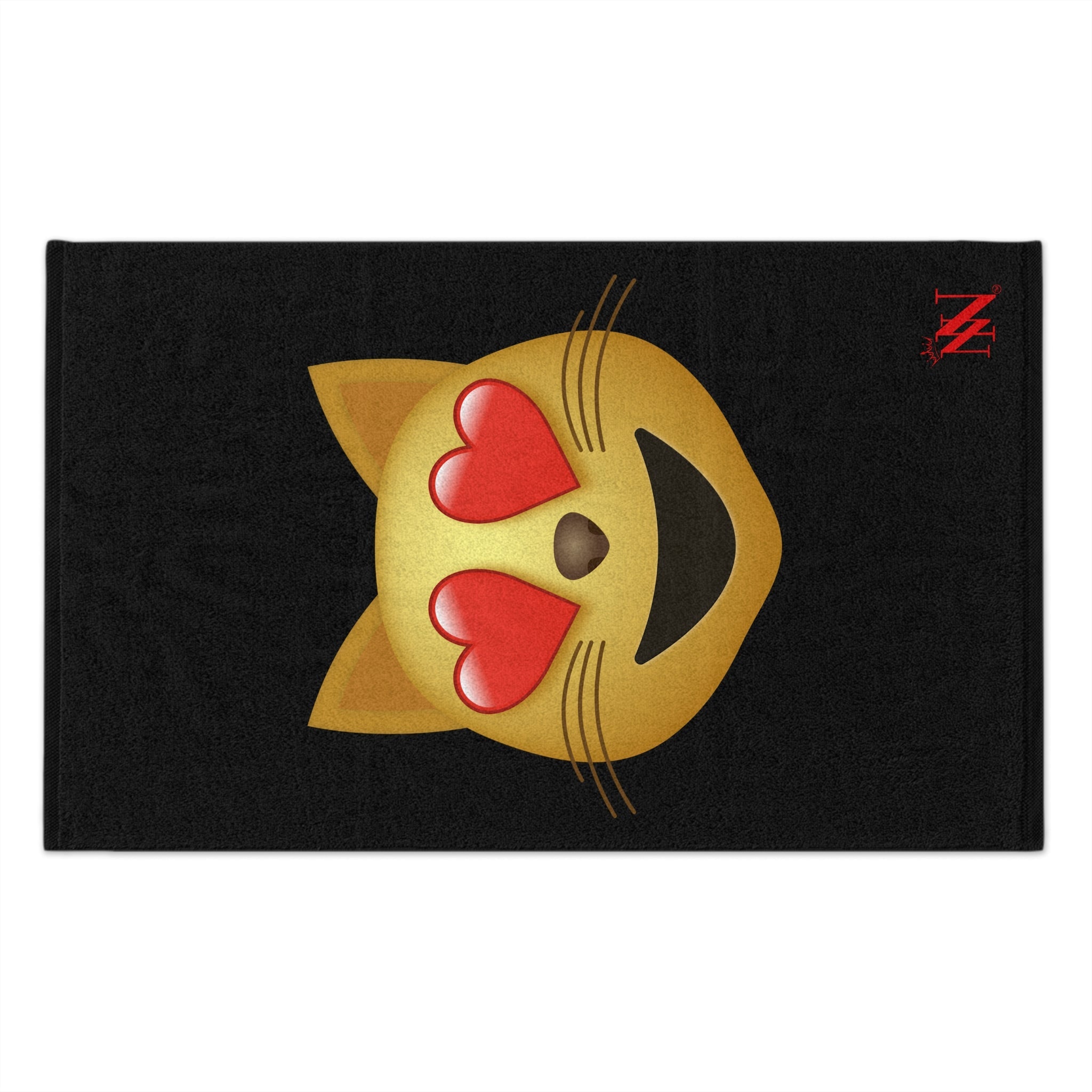 Kitty Love Emoji Black | Mix & Match Soft Fun-Flirty Lovers’ Towels