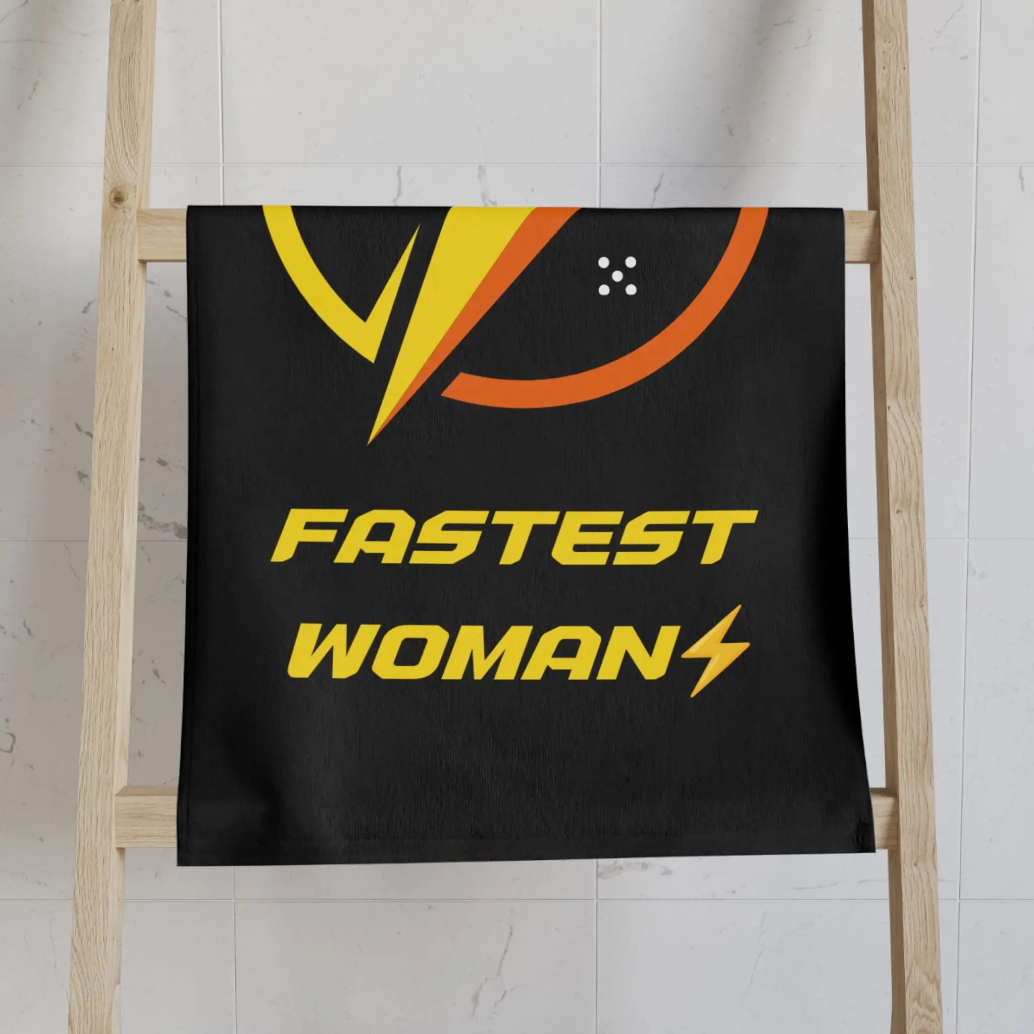 Fastest Woman Lightning Bolt Cum Towel