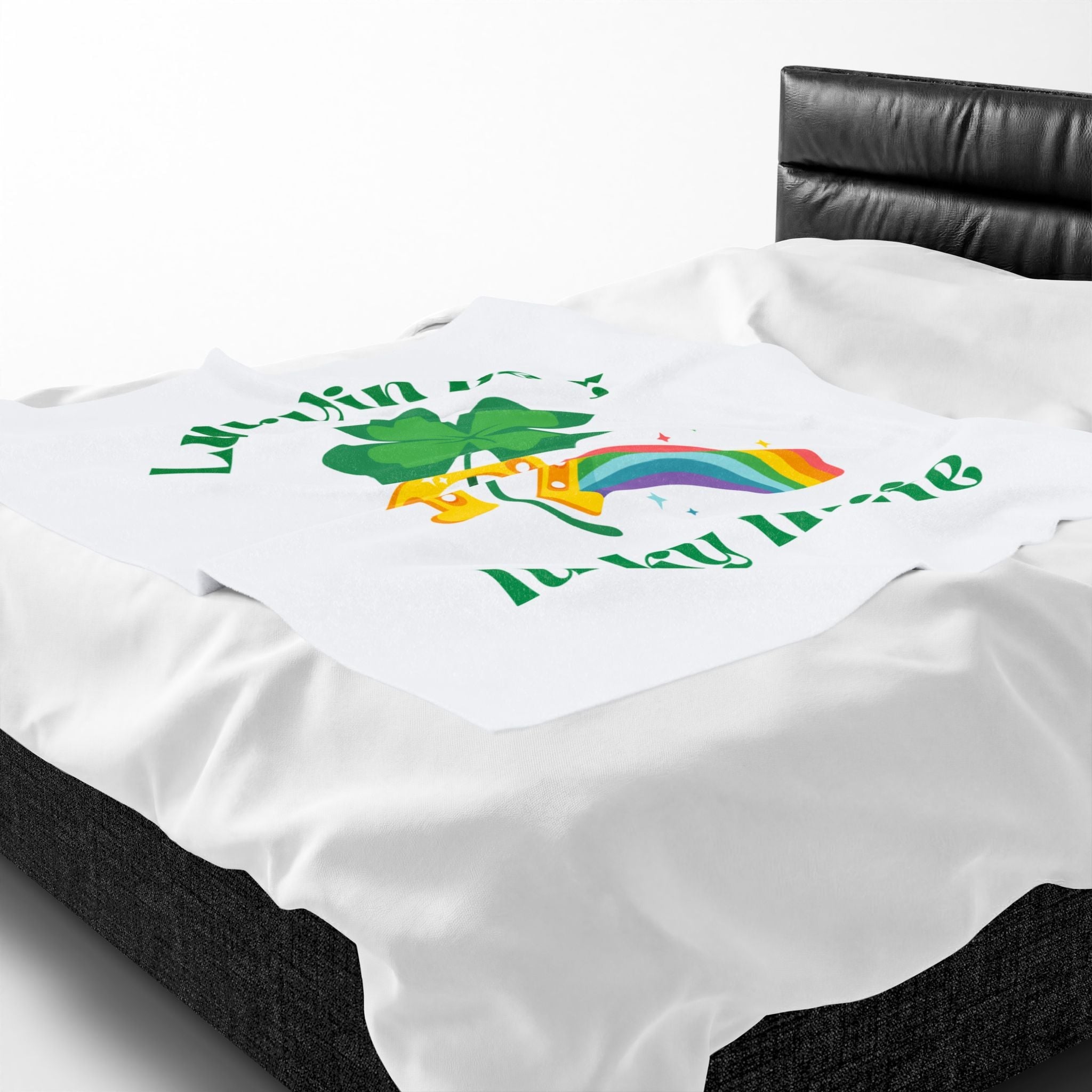 Lucky in Bed Lucky in Life St. Patrick’s Day | Mix & Match Soft Fun-Flirty Lovers’ Blankets