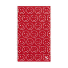Wink Emoji Pattern Red Cum Towel