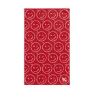 Wink Emoji Pattern Red | Mix & Match Classic Fun-Flirty Lovers’ Towels