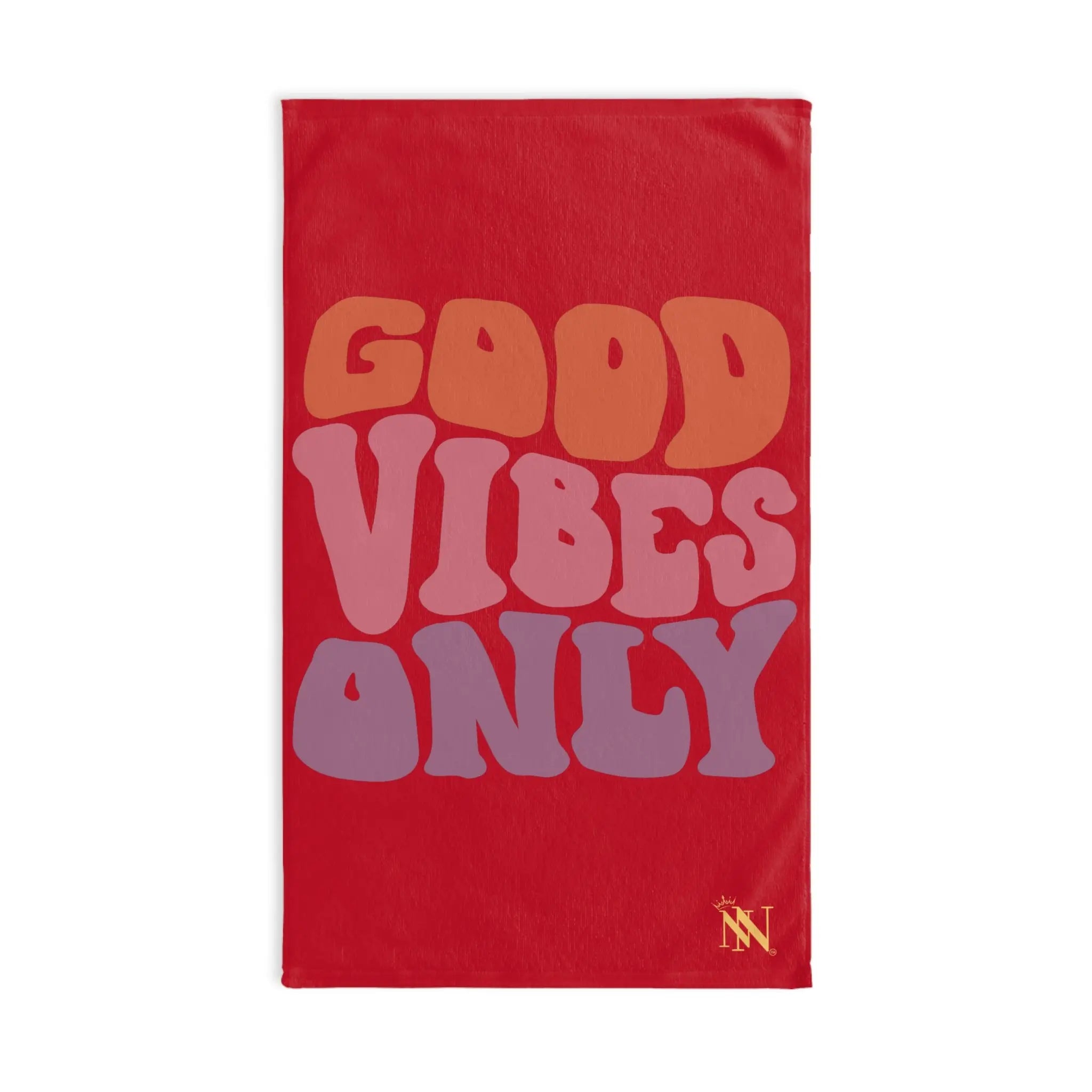Good Vibes Retro Letters Red Cum Towel