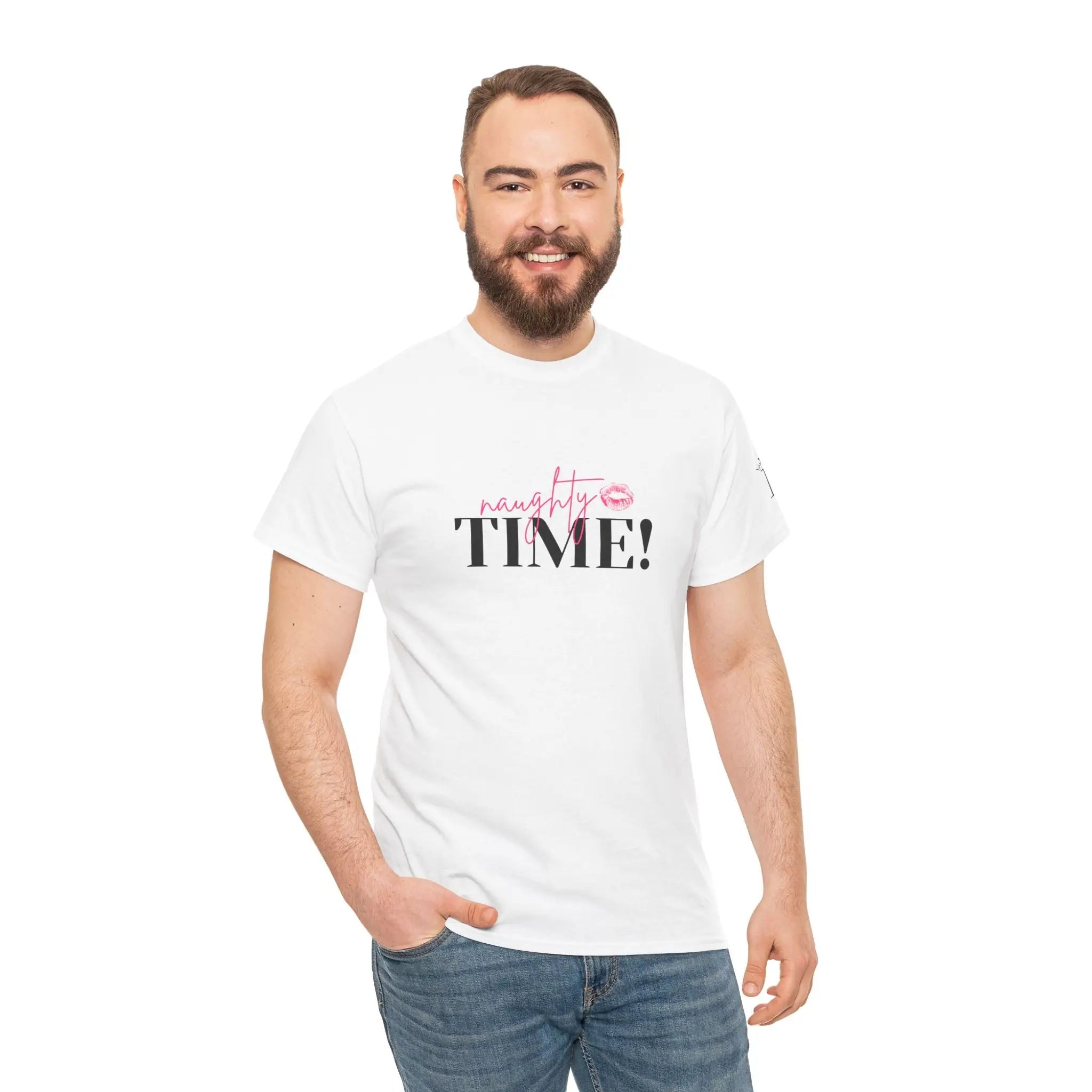 Naughty Time! With a Kiss | Mix & Match Cotton Unisex Fun-Flirty Lovers’ T-Shirts