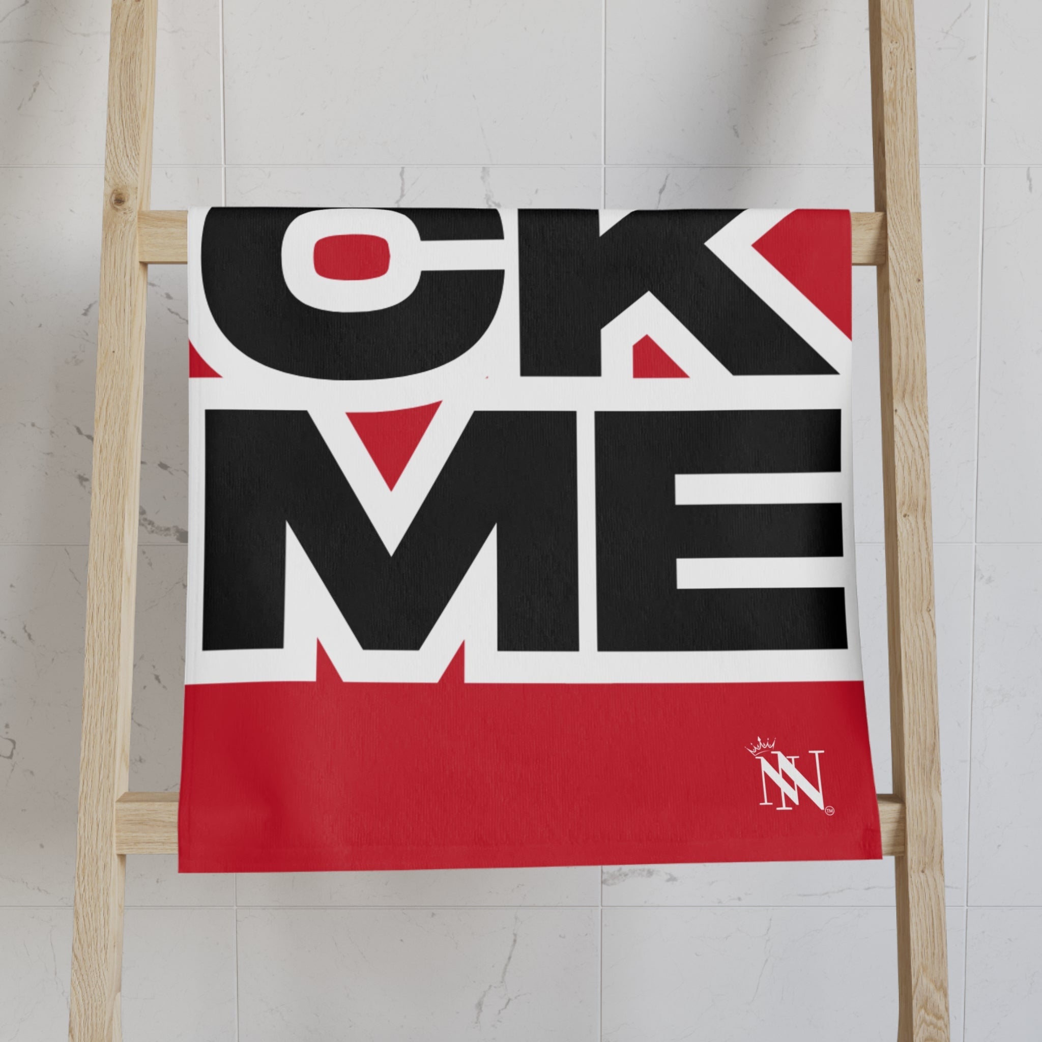 SUCK ME Block Letter Red Cum Towel