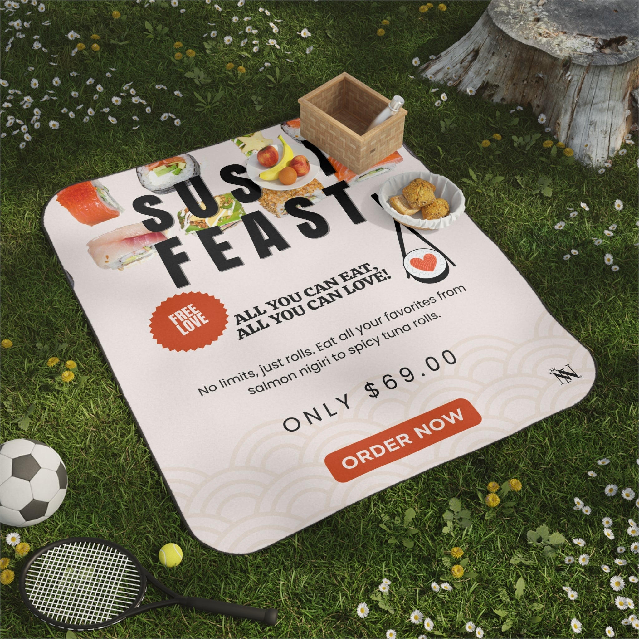 Sushi Feast | Mix Match Fun-Flirty Lovers’ Water-Resistant Blankets