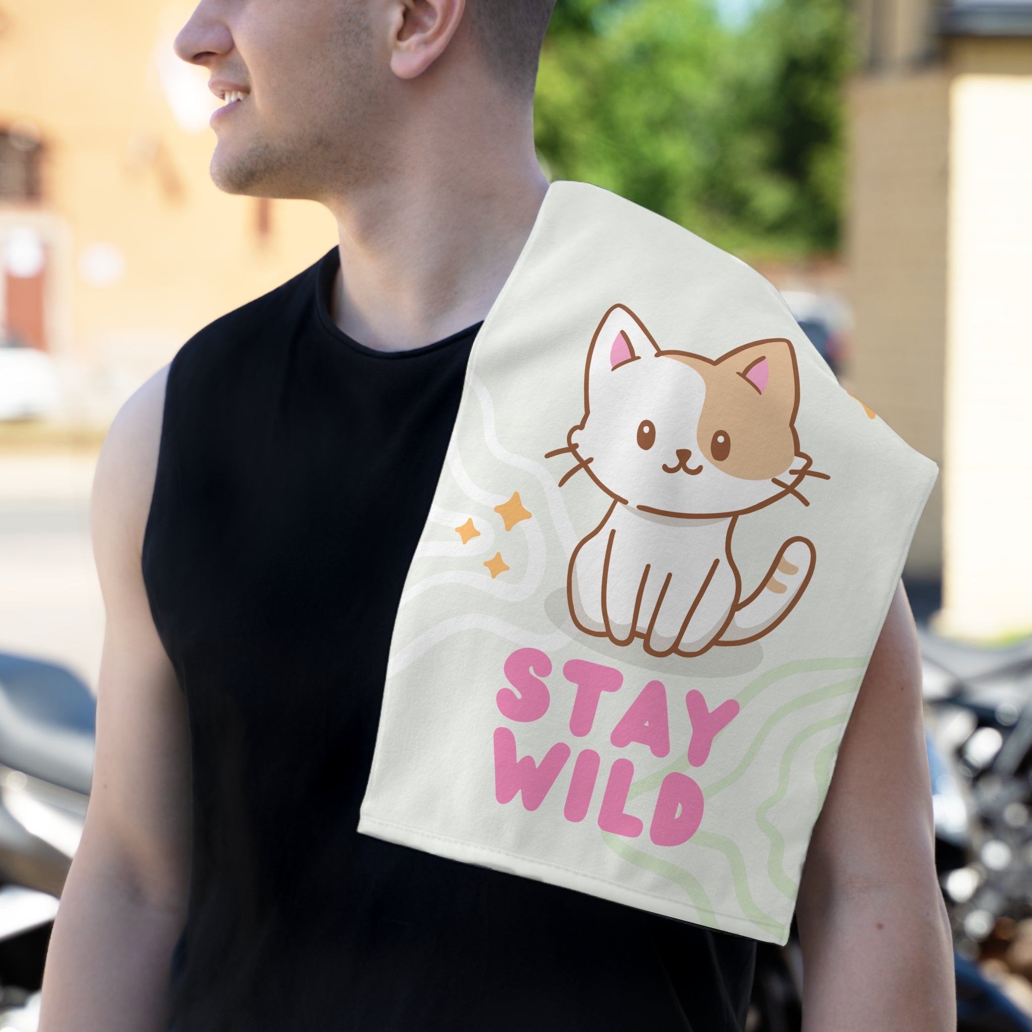 Stay Wild Cute Kitty | Mix & Match Soft Fun-Flirty Lovers’ Towels