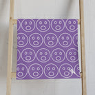 Surprised Emoji Pattern Light Purple Cum Towel