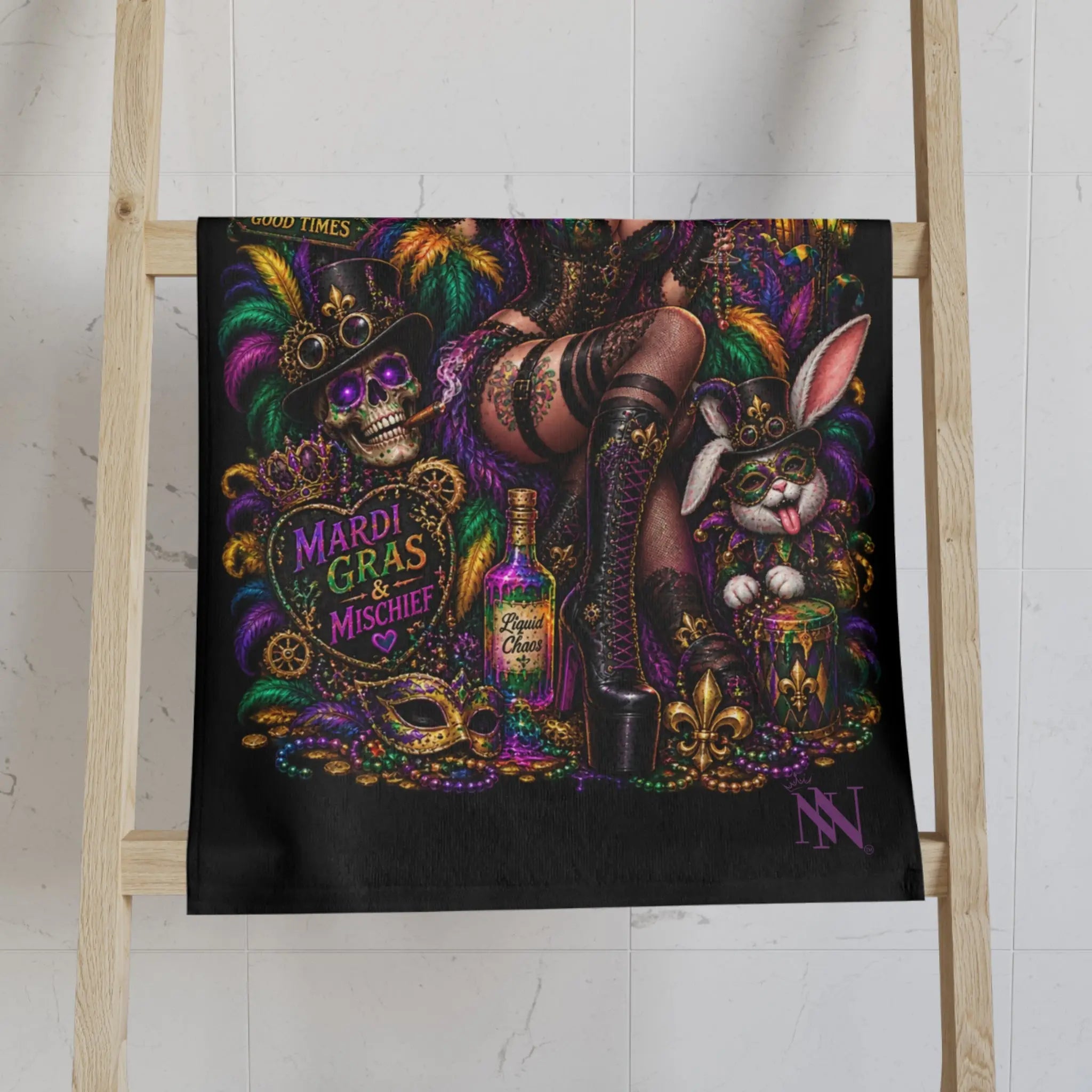 Mardi Gras Wicked Fantasy | Nectar Napkins Classic Fun-Flirty Lovers’ Towels