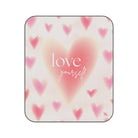 Love Yourself Heart Pattern Travel-Friendly Water-Resistant Sex Blanket