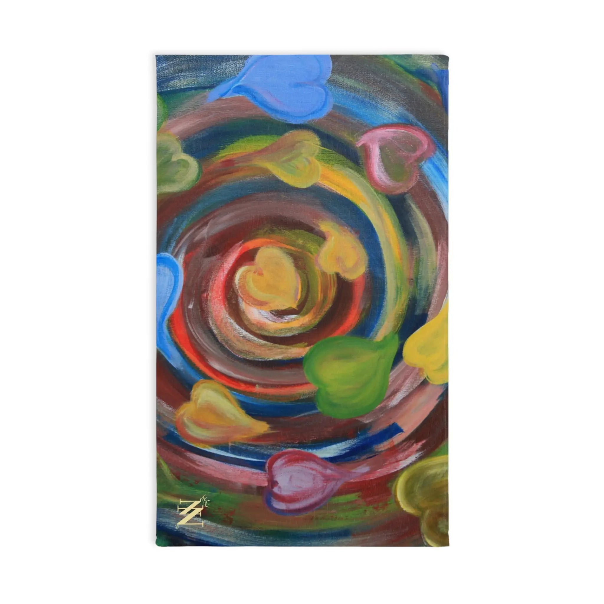 Psychedelic Swirl Heart Cum Towel