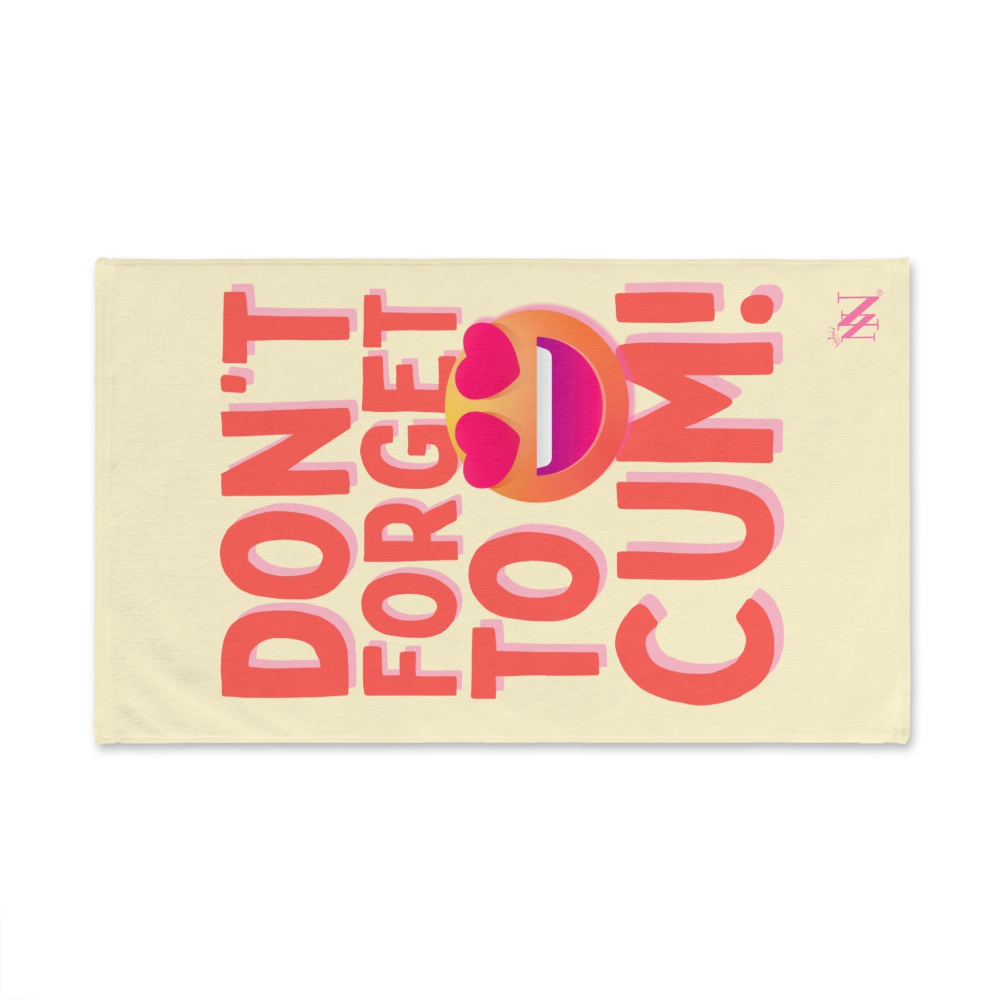 Don’t Forget to Cum! Heart Eyes Emoji Cum Towel