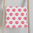 Lips Kiss Mark Pattern White Cum Towel