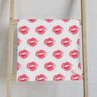 Lips Kiss Mark Pattern White | Mix & Match Classic Fun-Flirty Lovers’ Towels