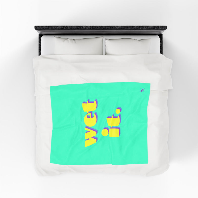 wet it. | Mix & Match Velveteen Fun-Flirty Lovers’ Blankets