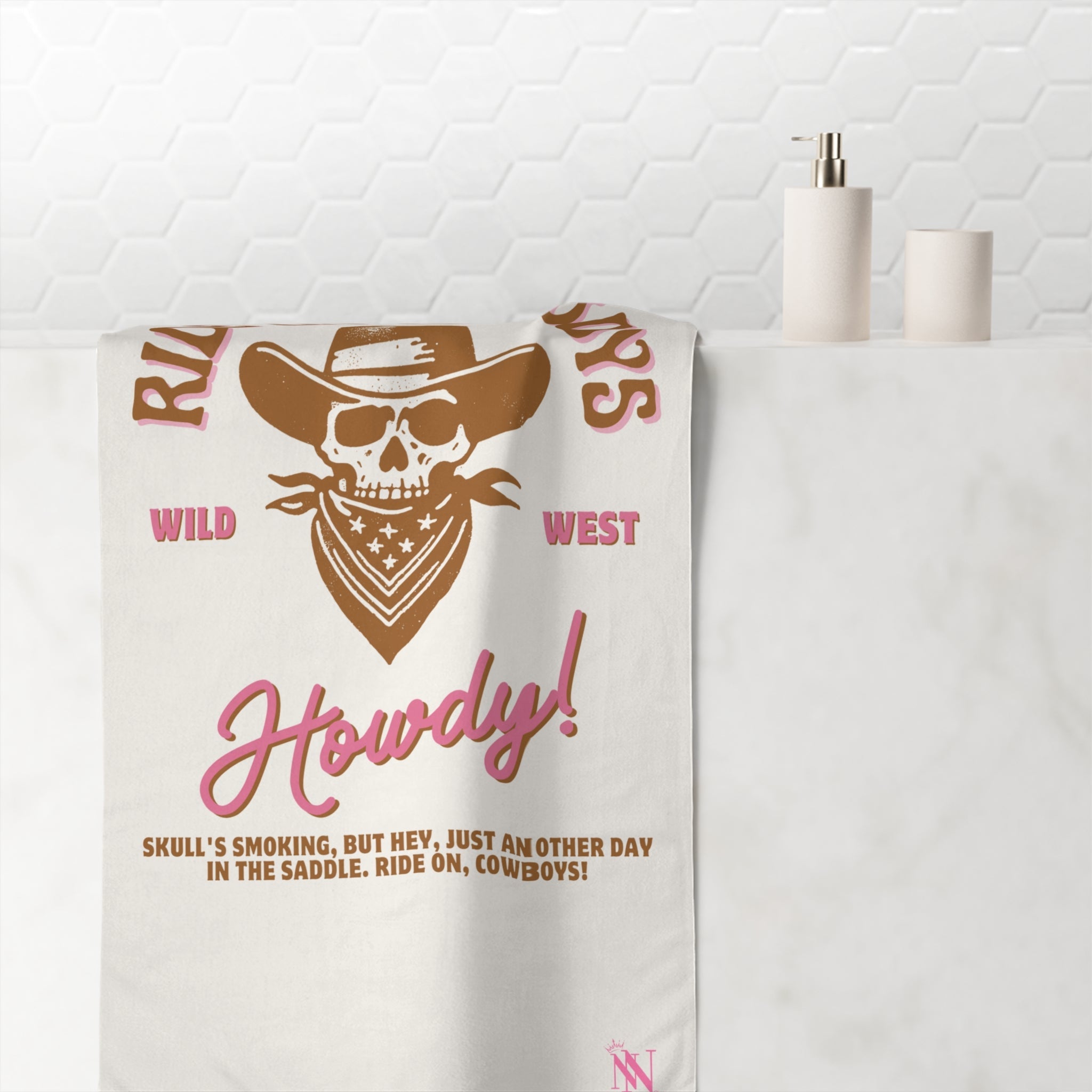 Ride On Cowboys Silky Soft Mink Cotton Extra Large Playful Sex Towel