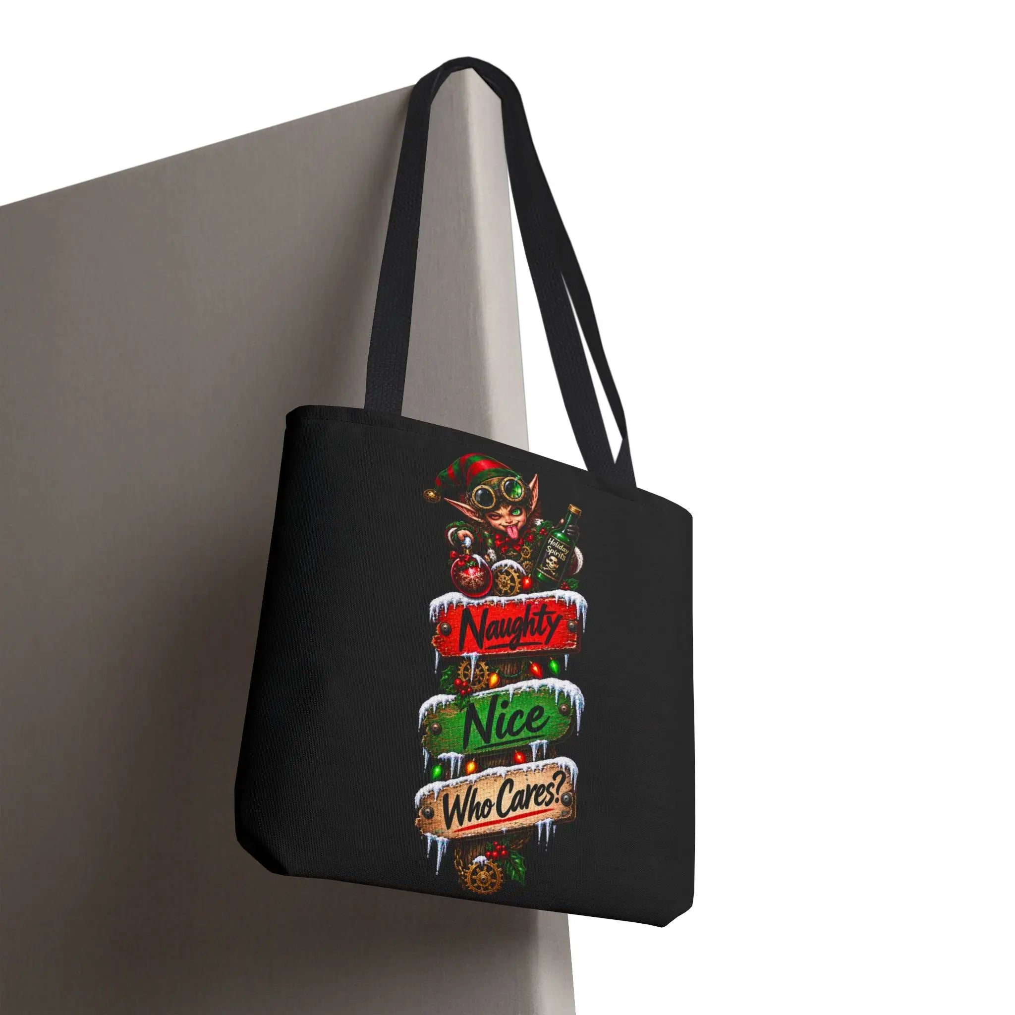 Naughty Nice Who Cares? Christmas | Nectar Napkins Fun-Flirty Lovers’ Totes