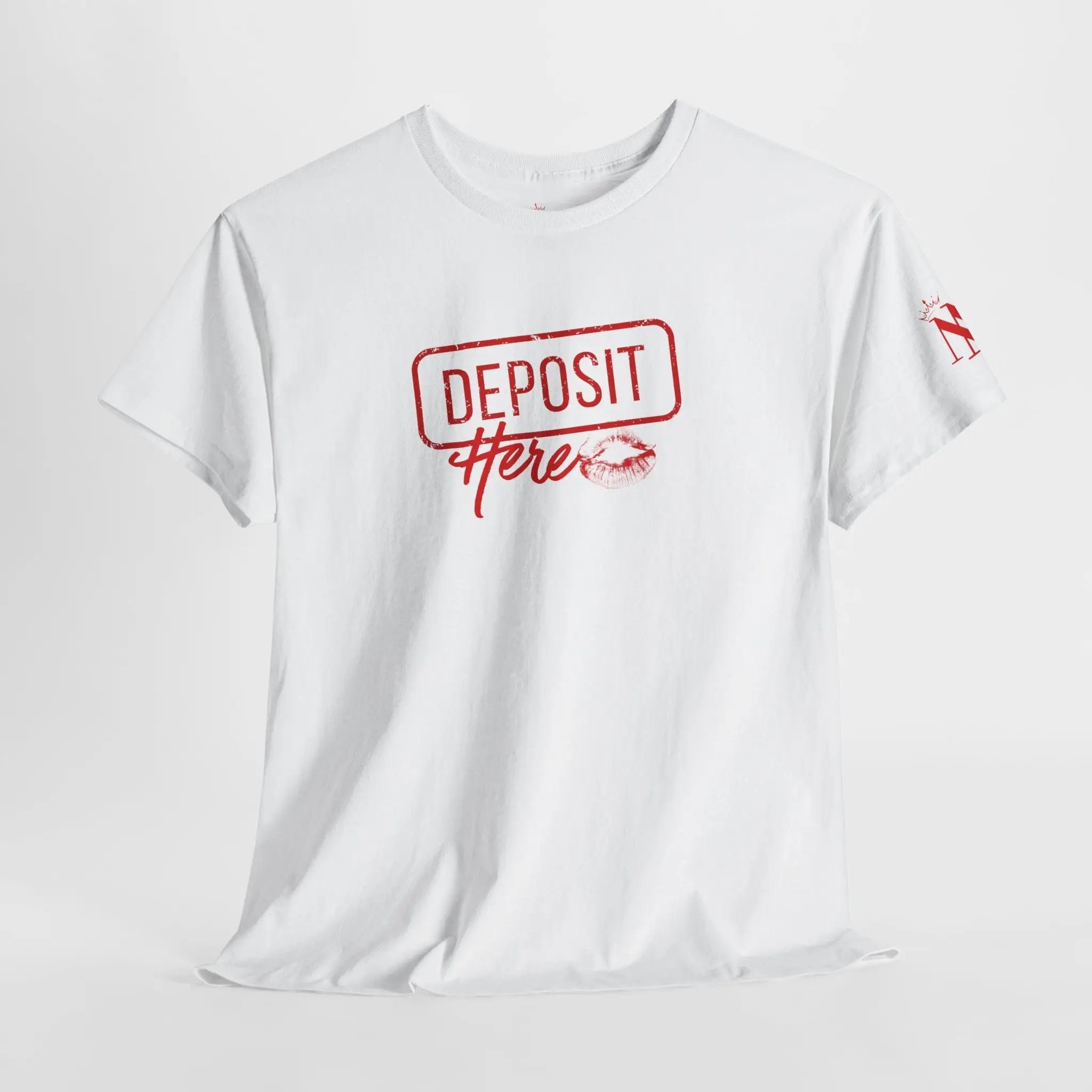 Deposit Here with a Kiss Romantic Couples Sex Gifts for Her T-Shirt