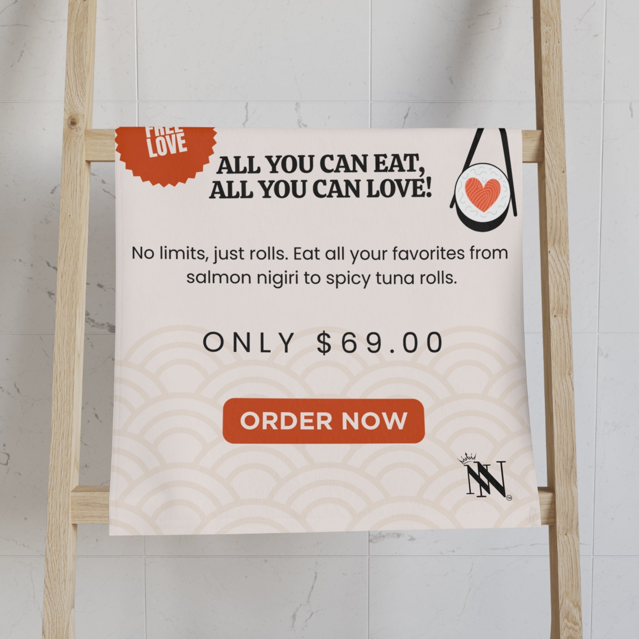Sushi Feast | Mix & Match Original Fun-Flirty Lovers’ Towels