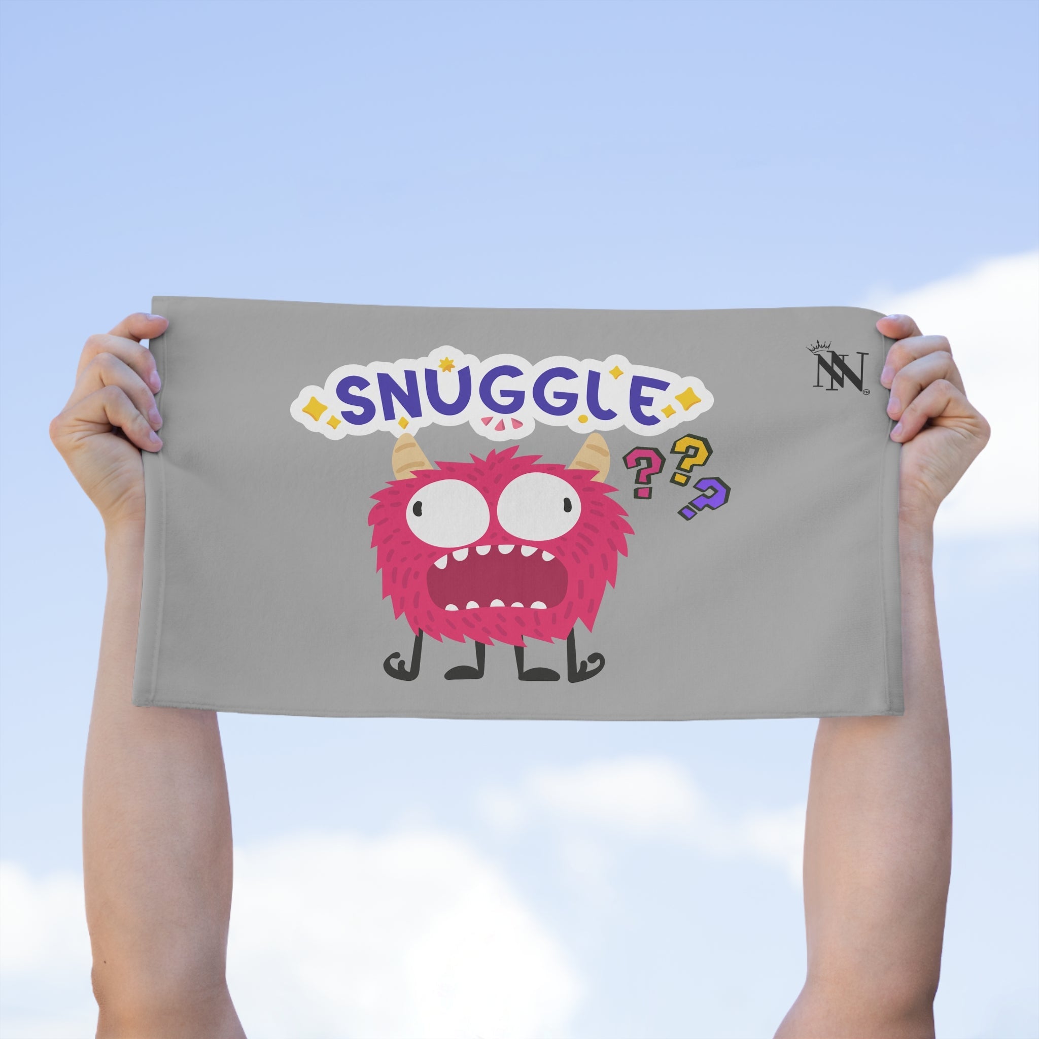 Snuggle Monster??? Light Grey | Mix & Match Soft Fun-Flirty Lovers’ Towels
