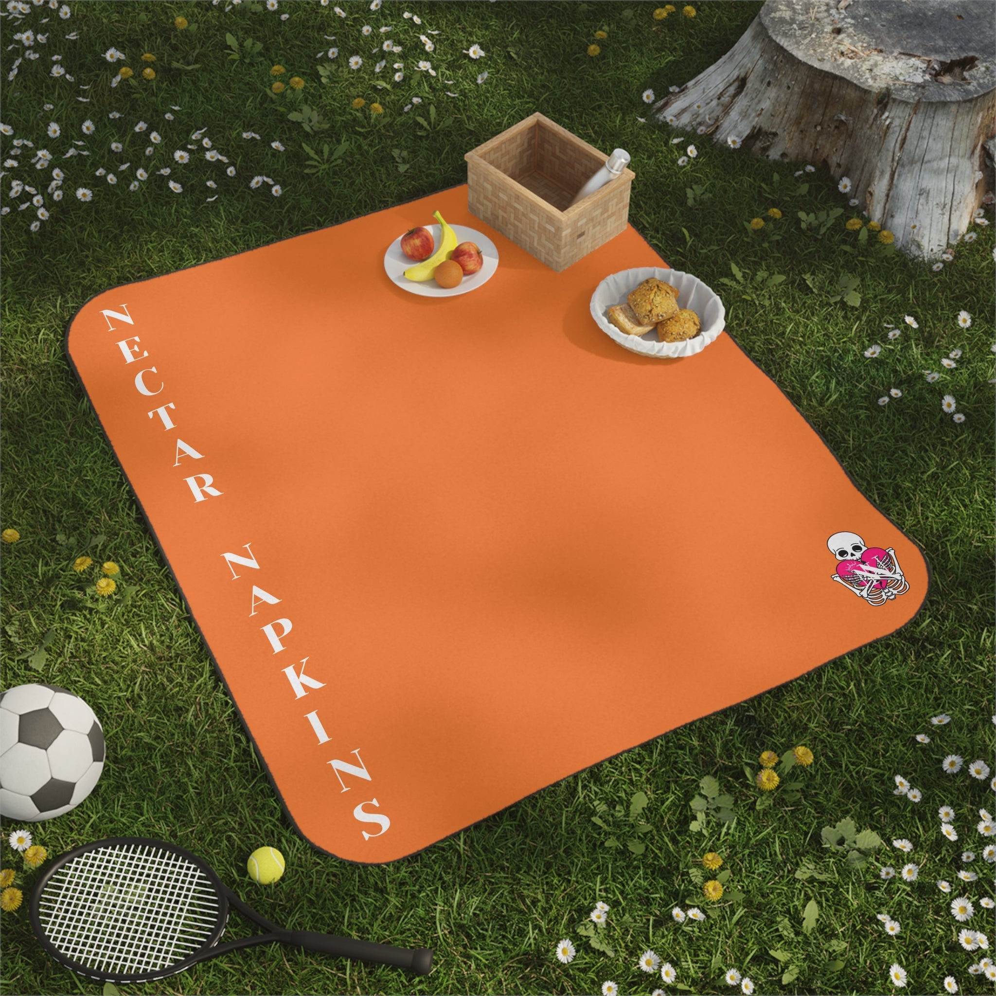 Nectar Napkins Brand Crusta Bright Orange Water-Resistant Sex Blanket