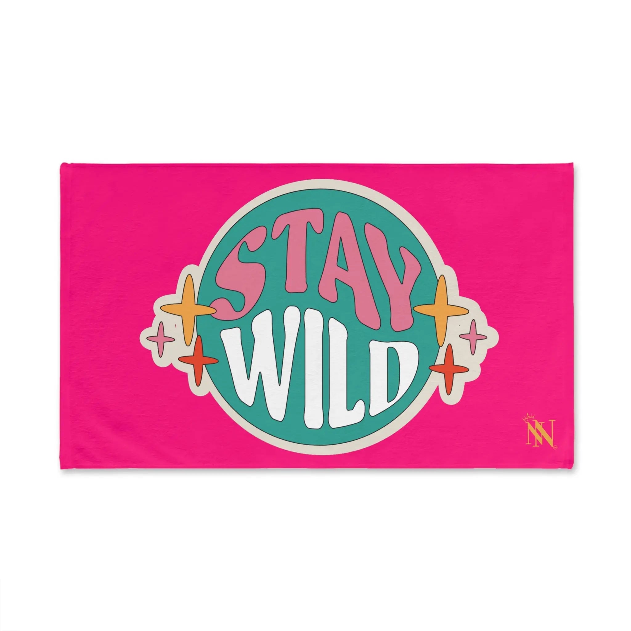 Stay Wild Retro Sticker Signature Pink Cum Towel