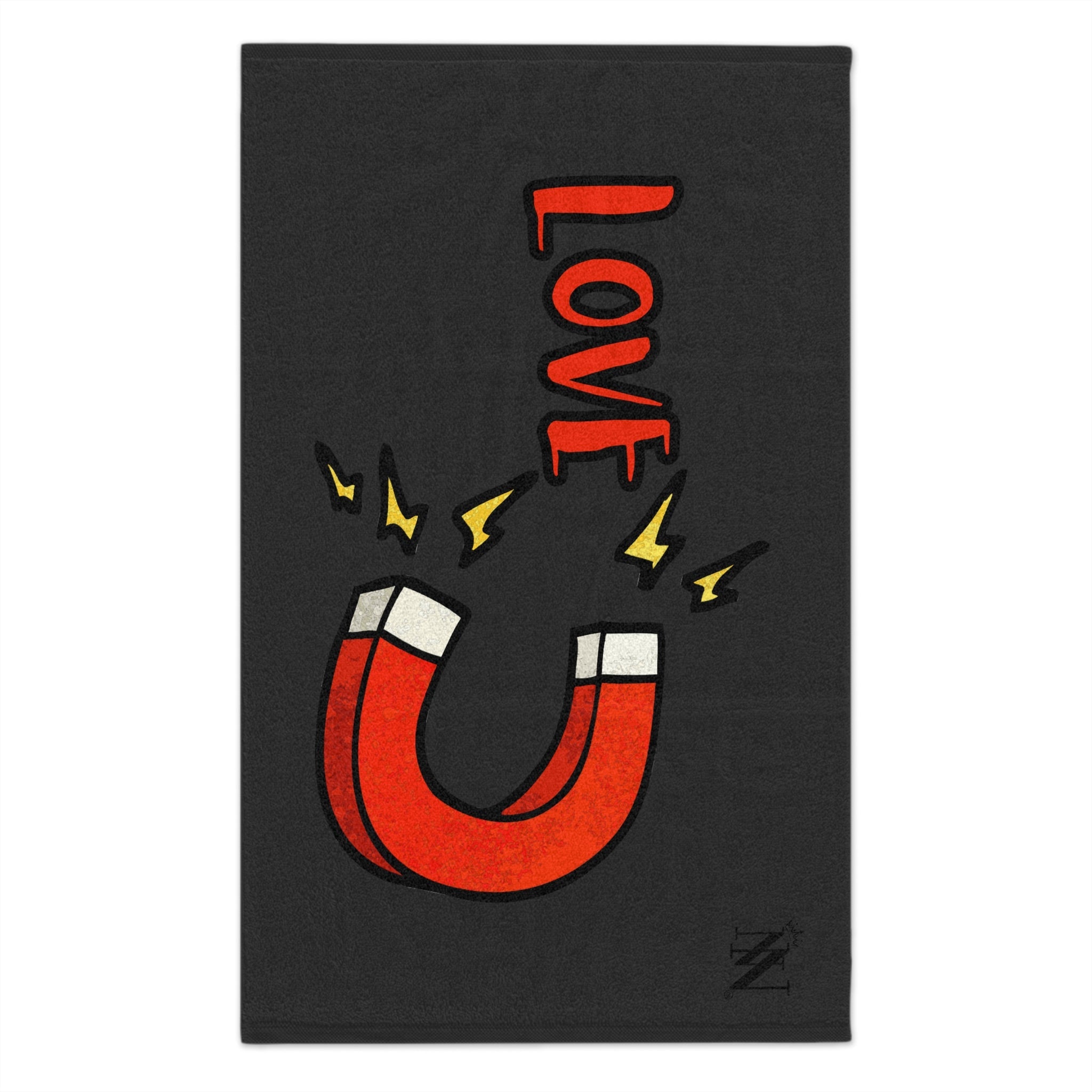 Love Magnet Dark Grey | Mix & Match Soft Fun-Flirty Lovers’ Towels