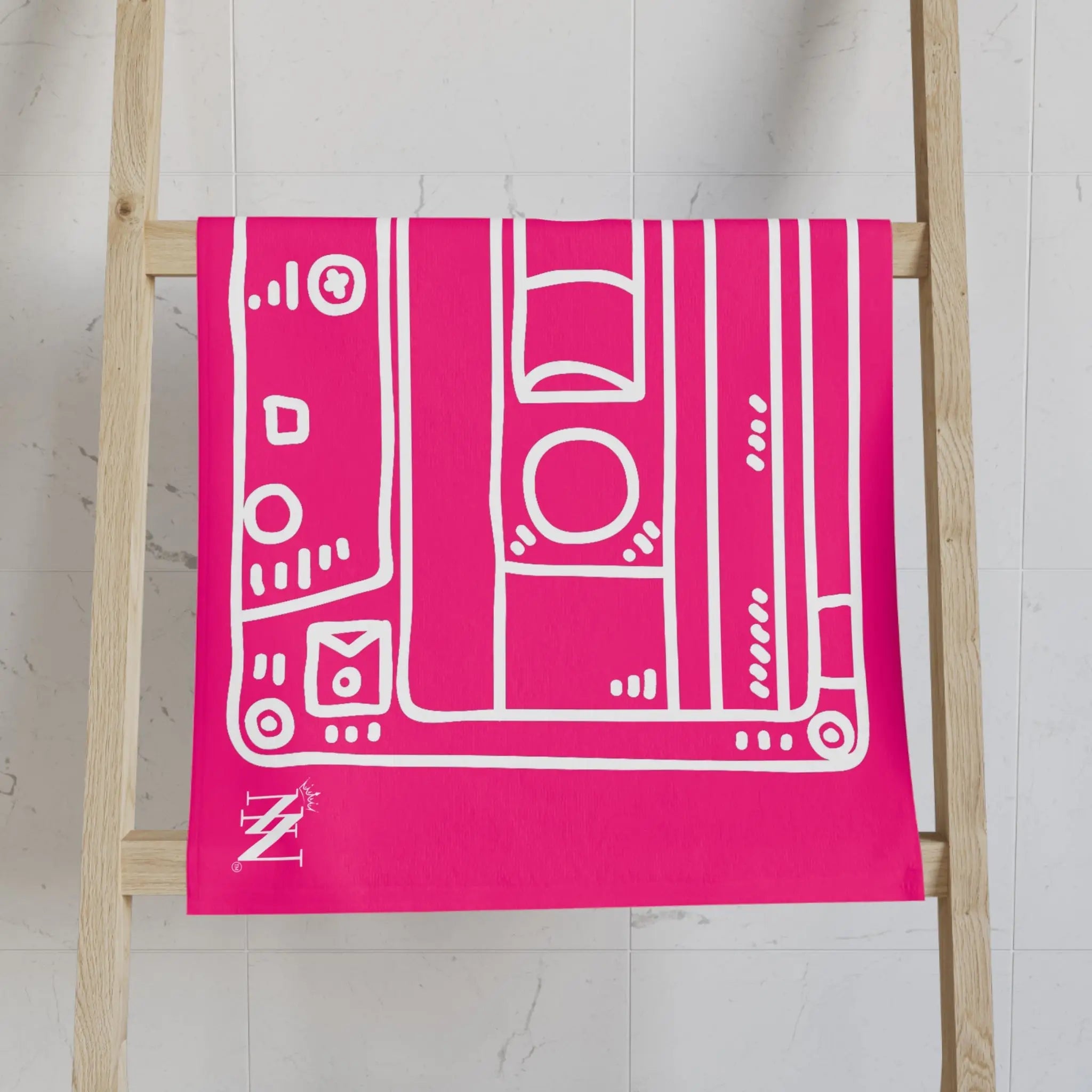 Old School Cassette Tape Signature Pink | Mix & Match Original Fun-Flirty Lovers’ Towels