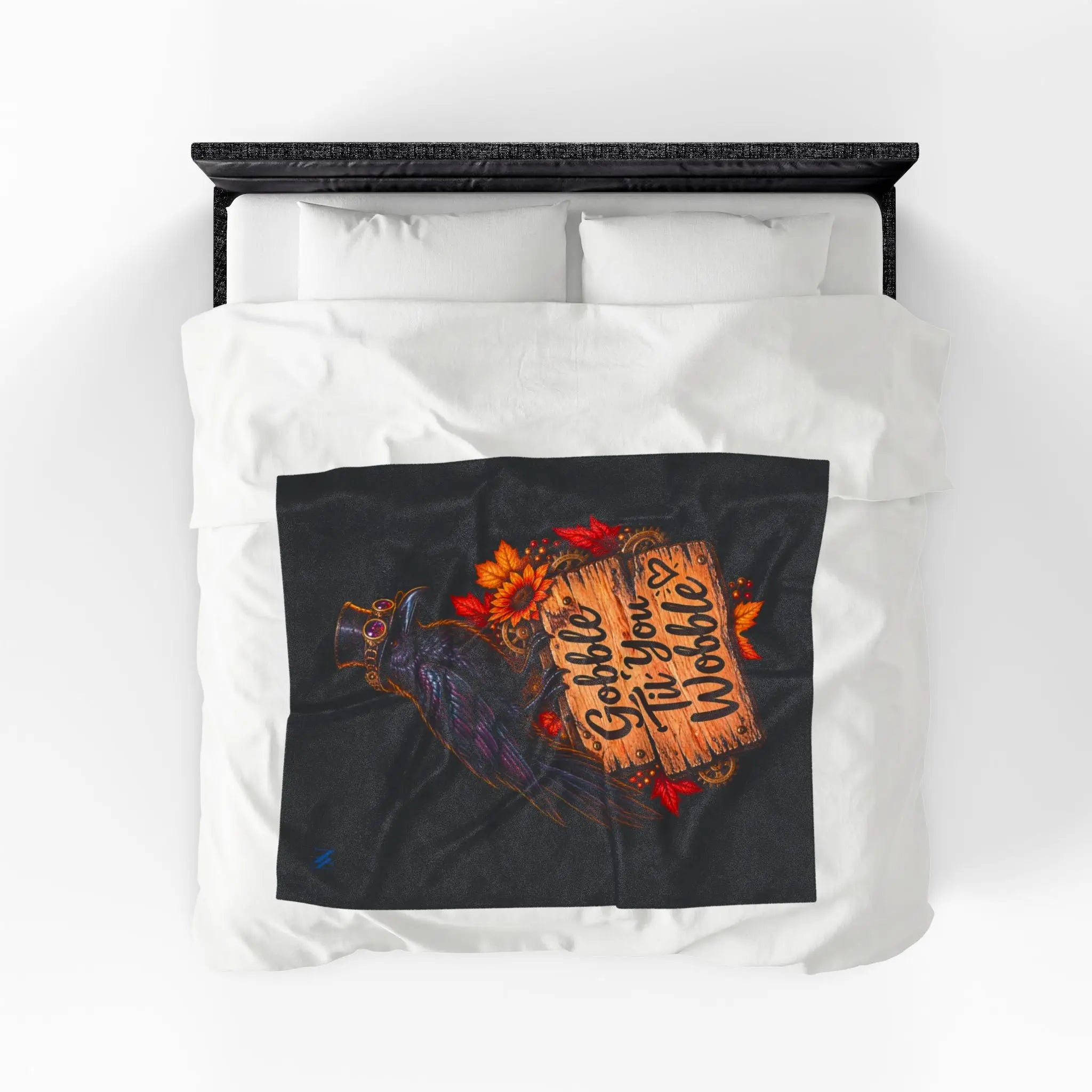 Gobble Til’ You Wobble Crow | Nectar Napkins Fun-Flirty Lovers’ Blankets