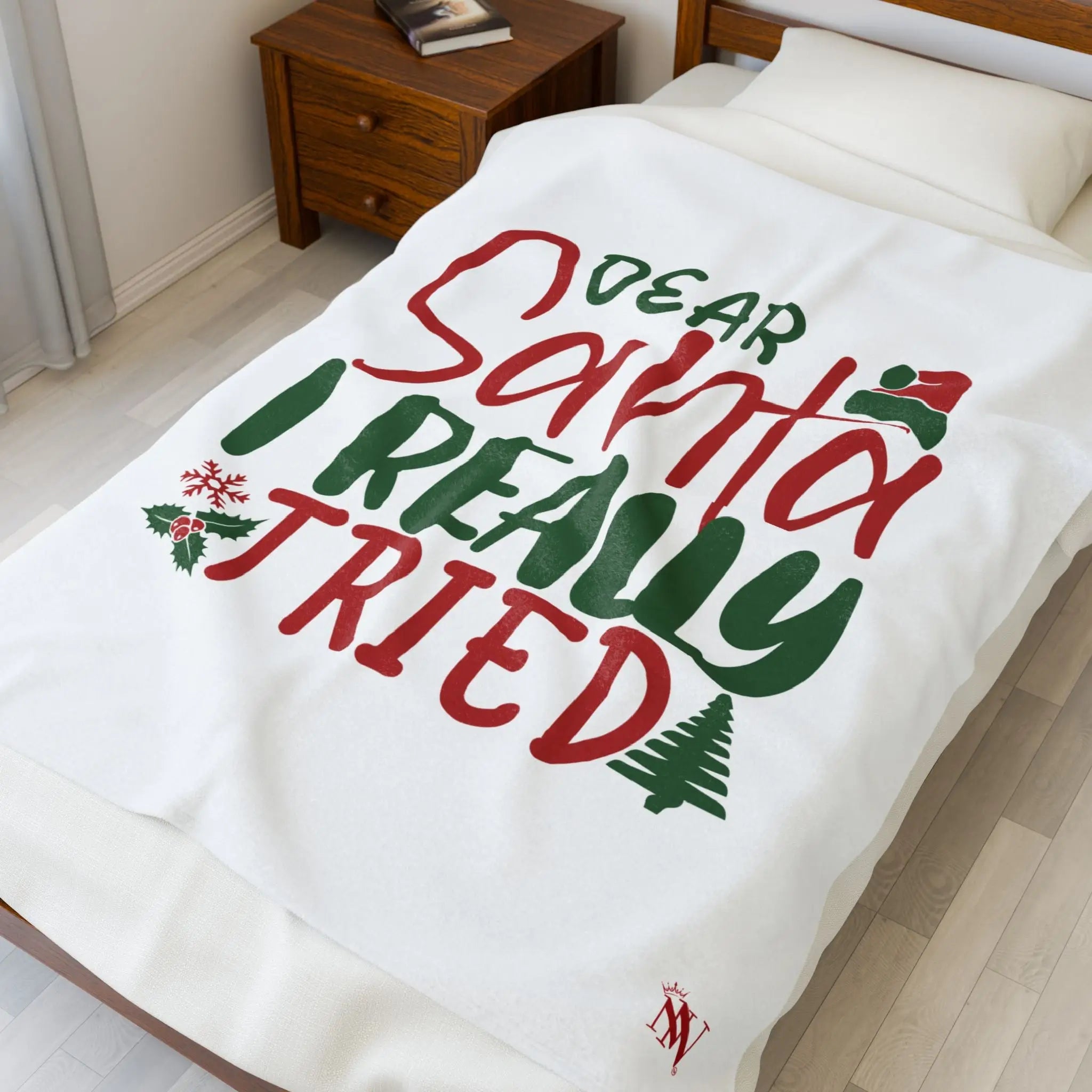 Dear Santa I Really Tried | Mix & Match Velveteen Fun-Flirty Lovers’ Blankets