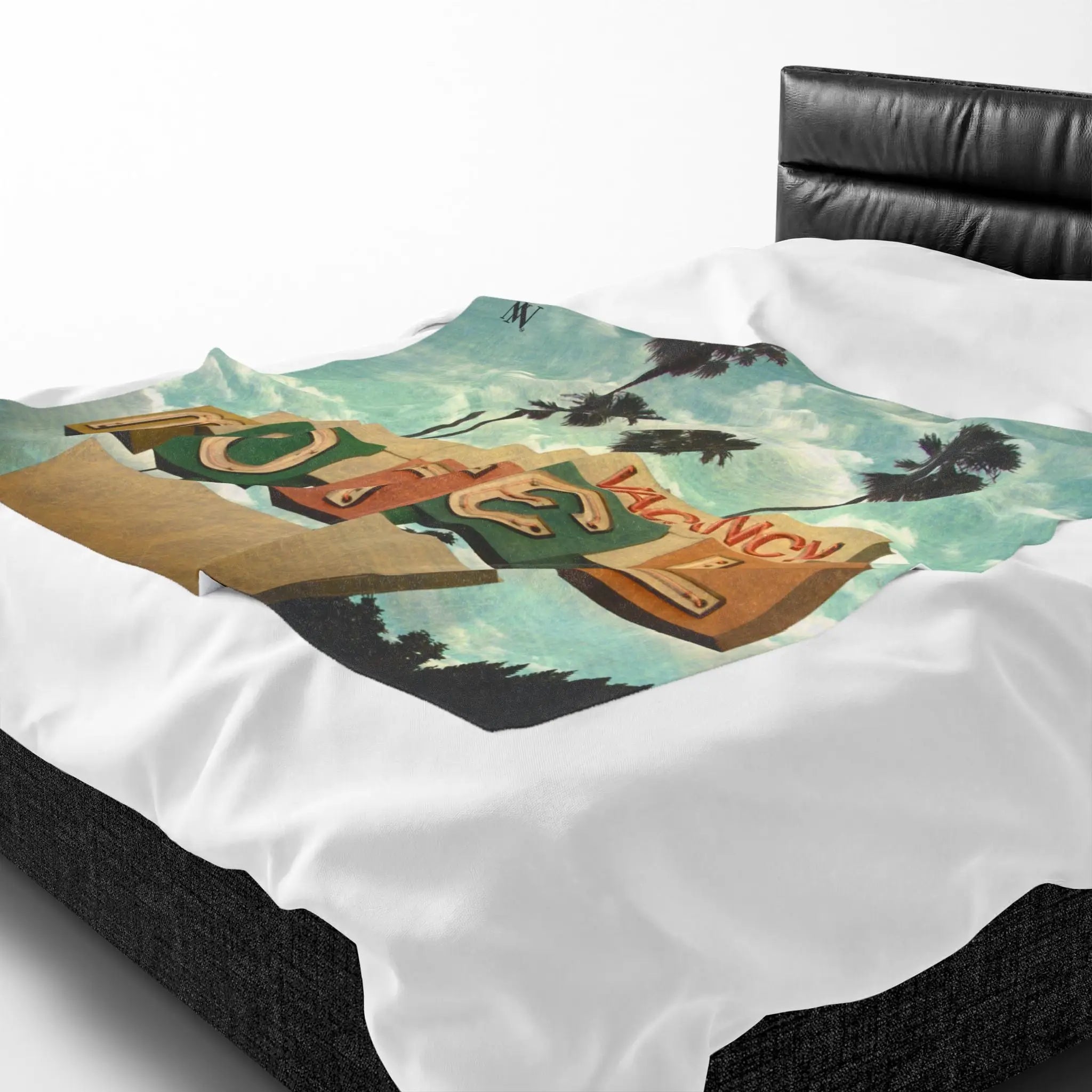 Retro Motel Vacancy Blanket