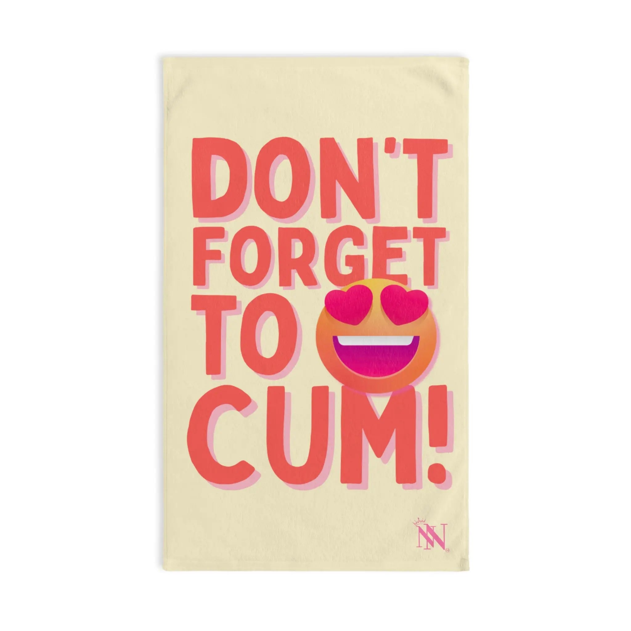 Don’t Forget to Cum! Heart Eyes Emoji Cum Towel