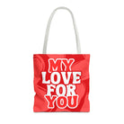 My Love for You Heart Pattern Tote Bag
