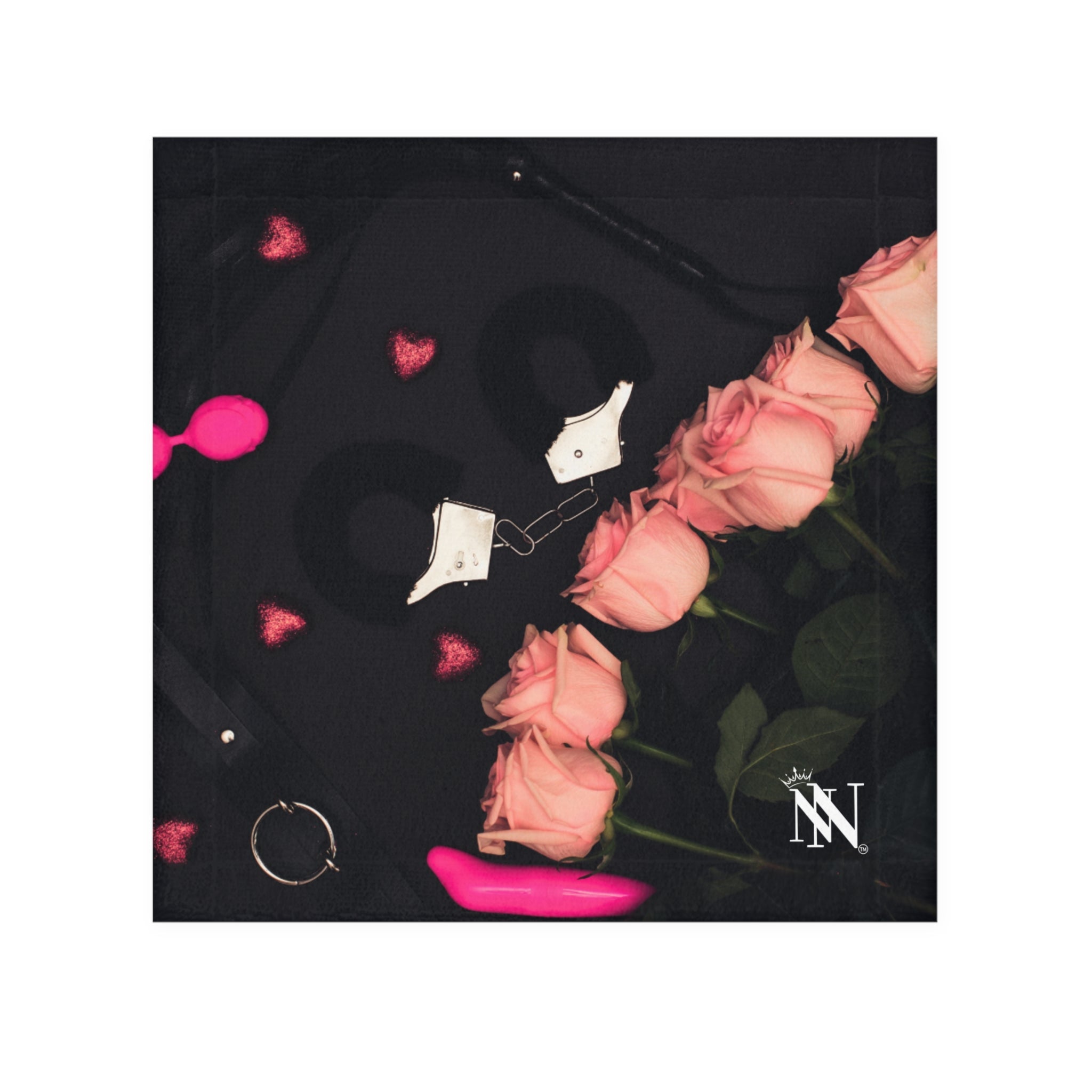Furry Hand Cuffs & Roses Photograph | Mix & Match Lils’ Fun-Flirty Lovers’ Towels