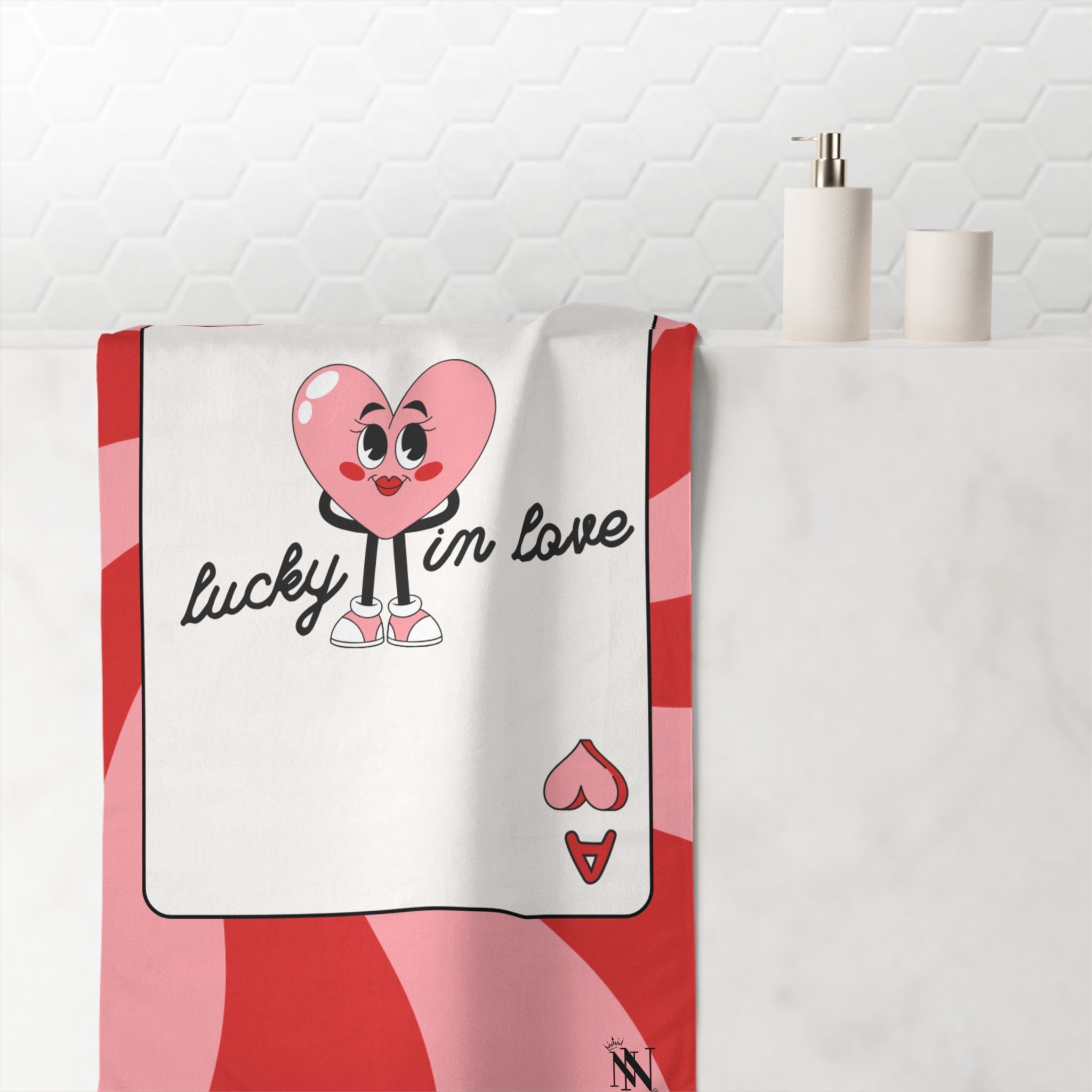 Lucky in Love Card | Mix & Match XL Fun-Flirty Lovers’ Towels