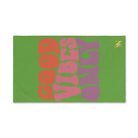 Good Vibes Retro Letters Lime Green | Mix & Match Classic Fun-Flirty Lovers’ Towels