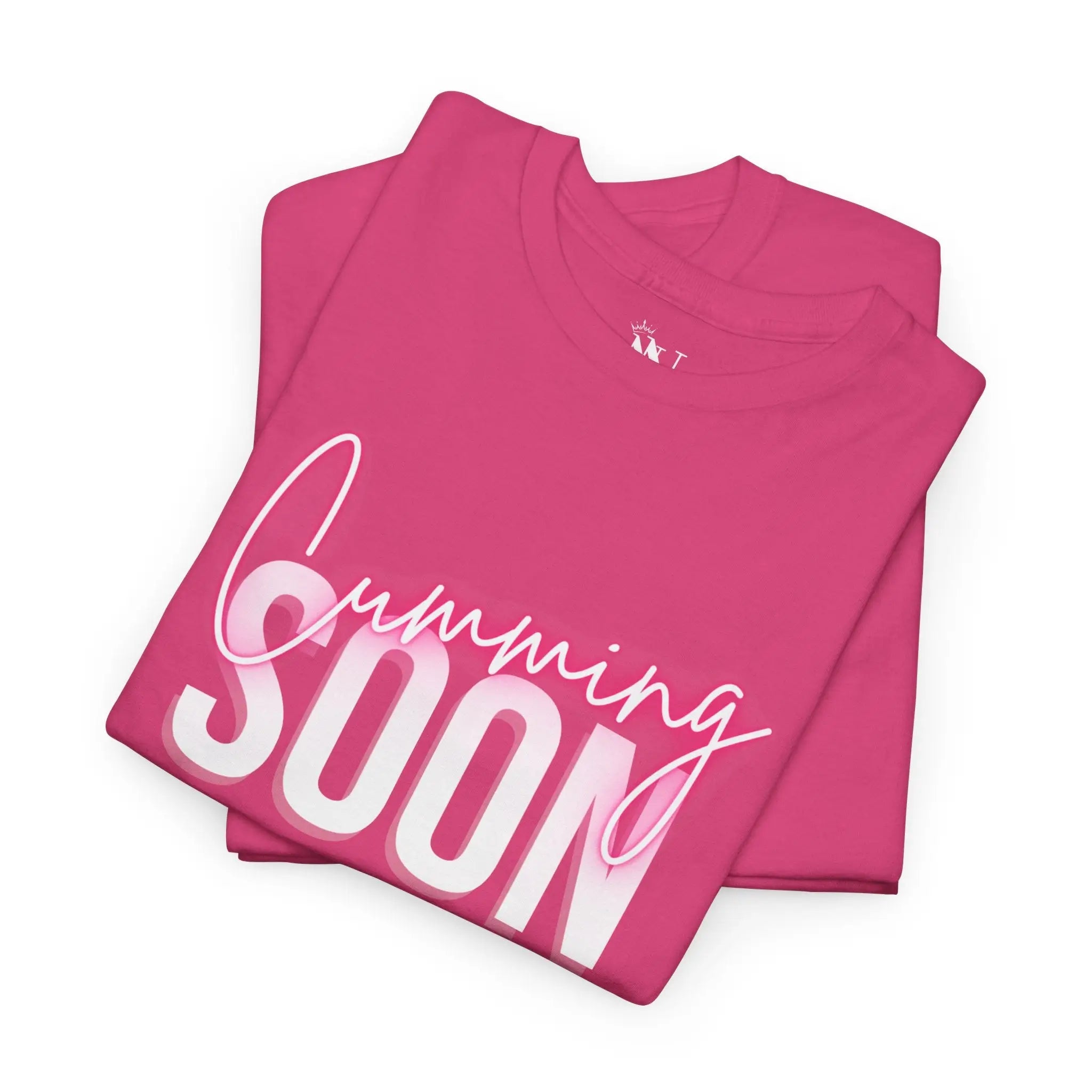 Cumming Soon Plain Signature Pink 100% Cotton T-Shirt