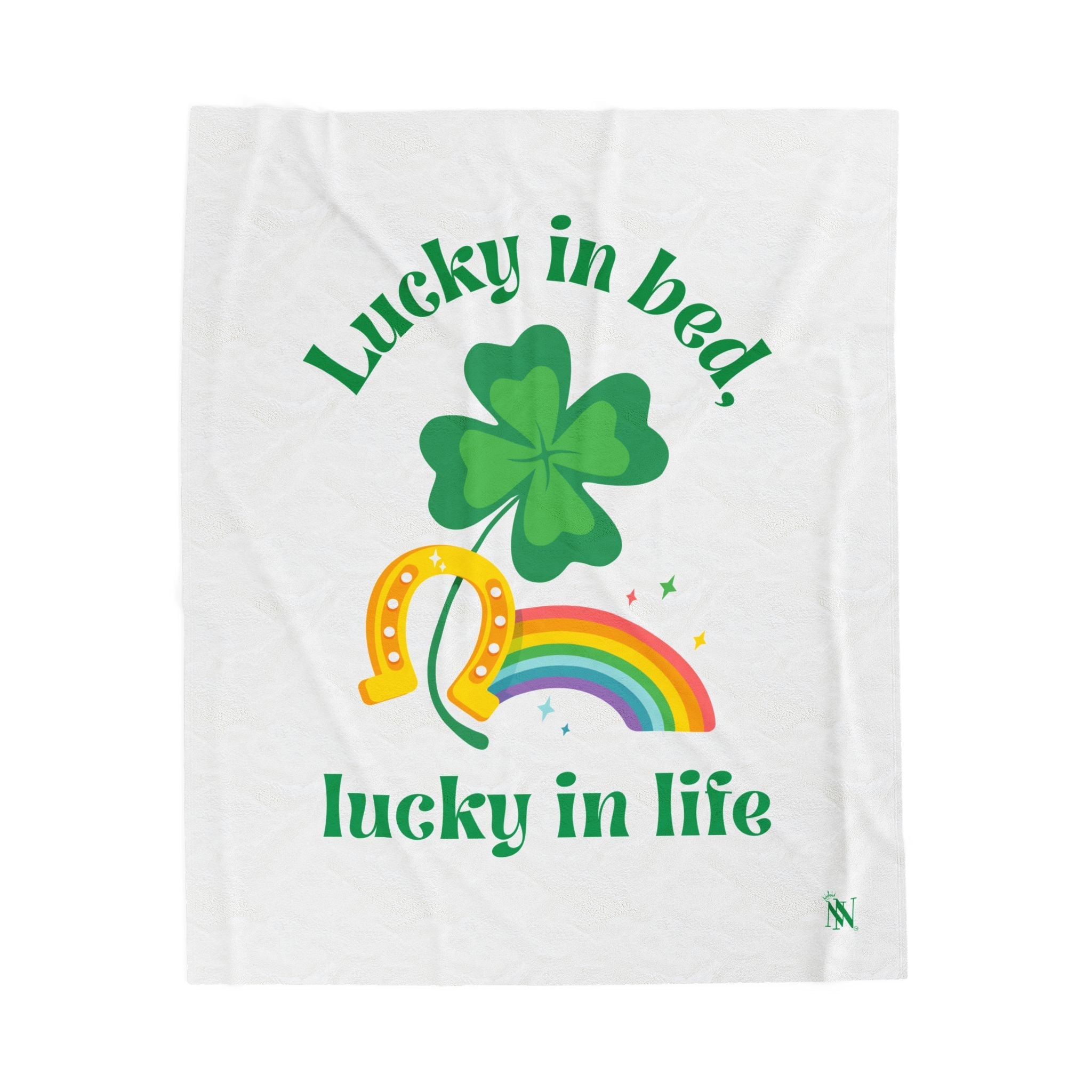 Lucky in Bed Lucky in Life St. Patrick’s Day | Mix & Match Soft Fun-Flirty Lovers’ Blankets