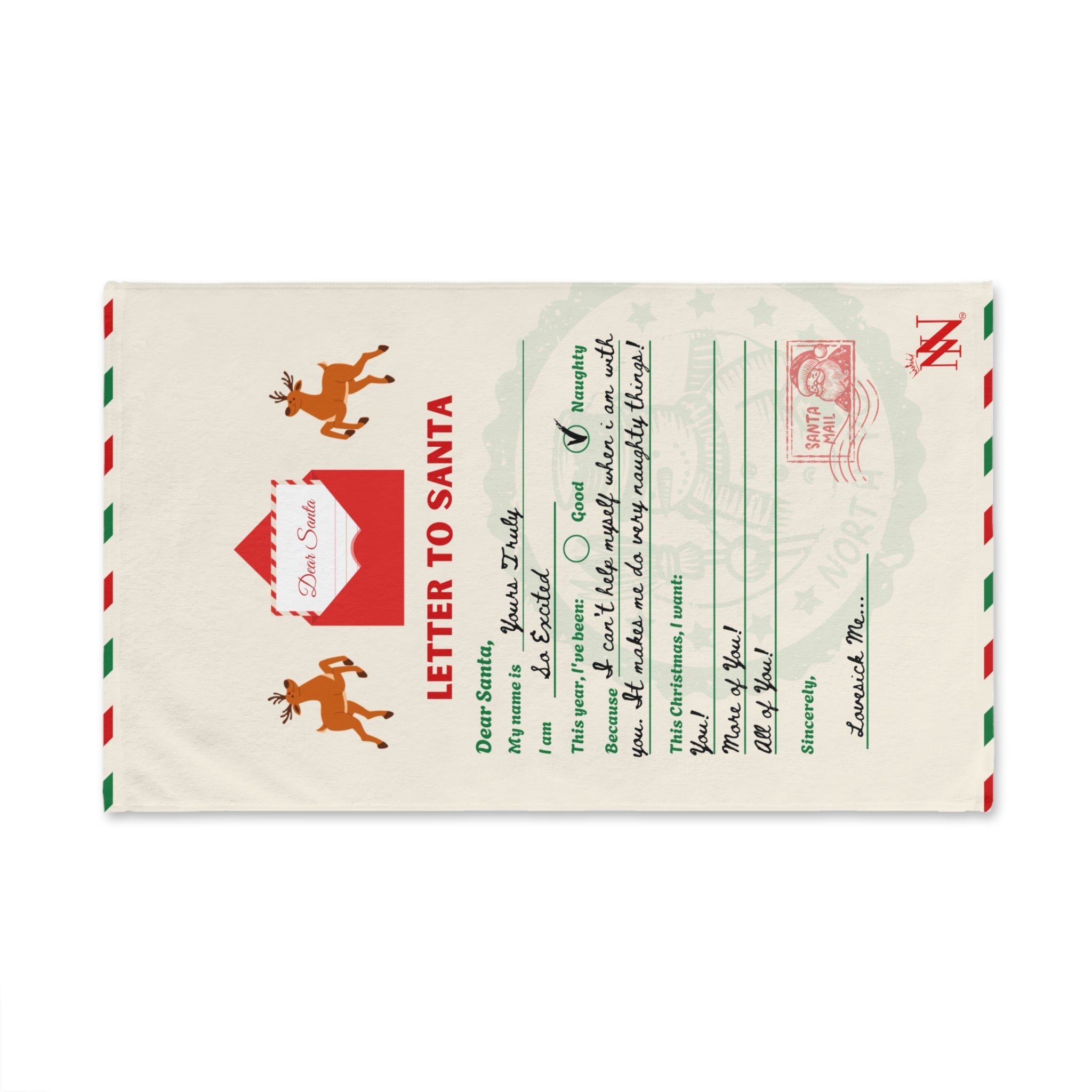 Letter to Santa | Mix & Match Classic Fun-Flirty Lovers’ Towels