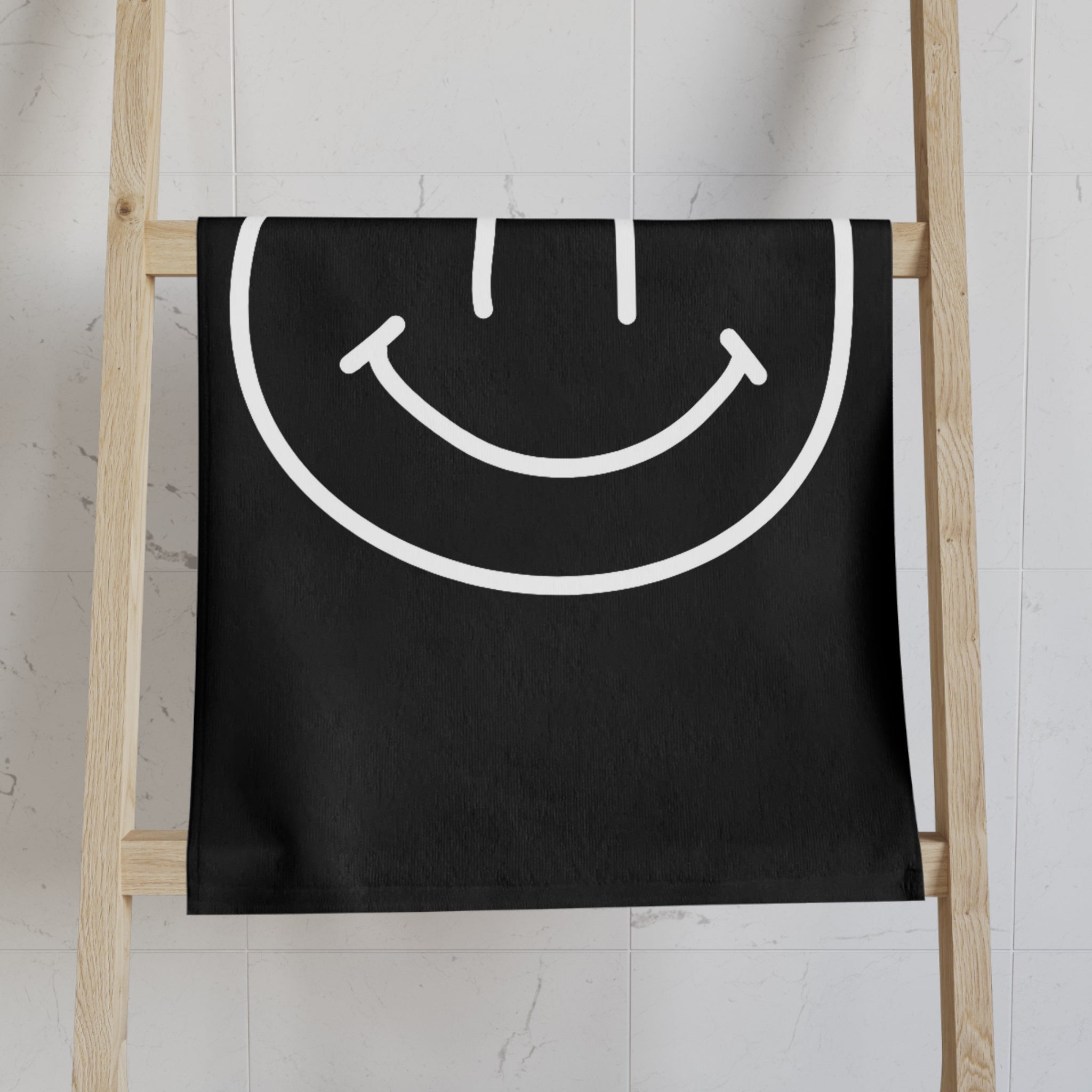 Happy Smiling Emoji Black | Mix & Match Classic Fun-Flirty Lovers’ Towels