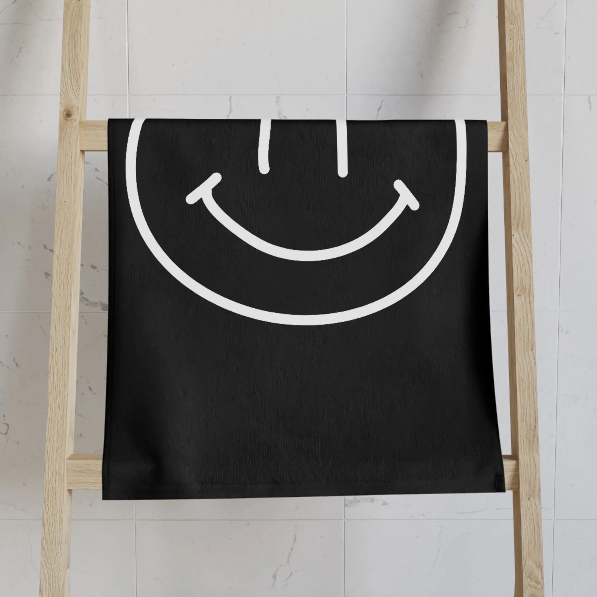 Happy Smiling Emoji Black | Mix & Match Classic Fun-Flirty Lovers’ Towels