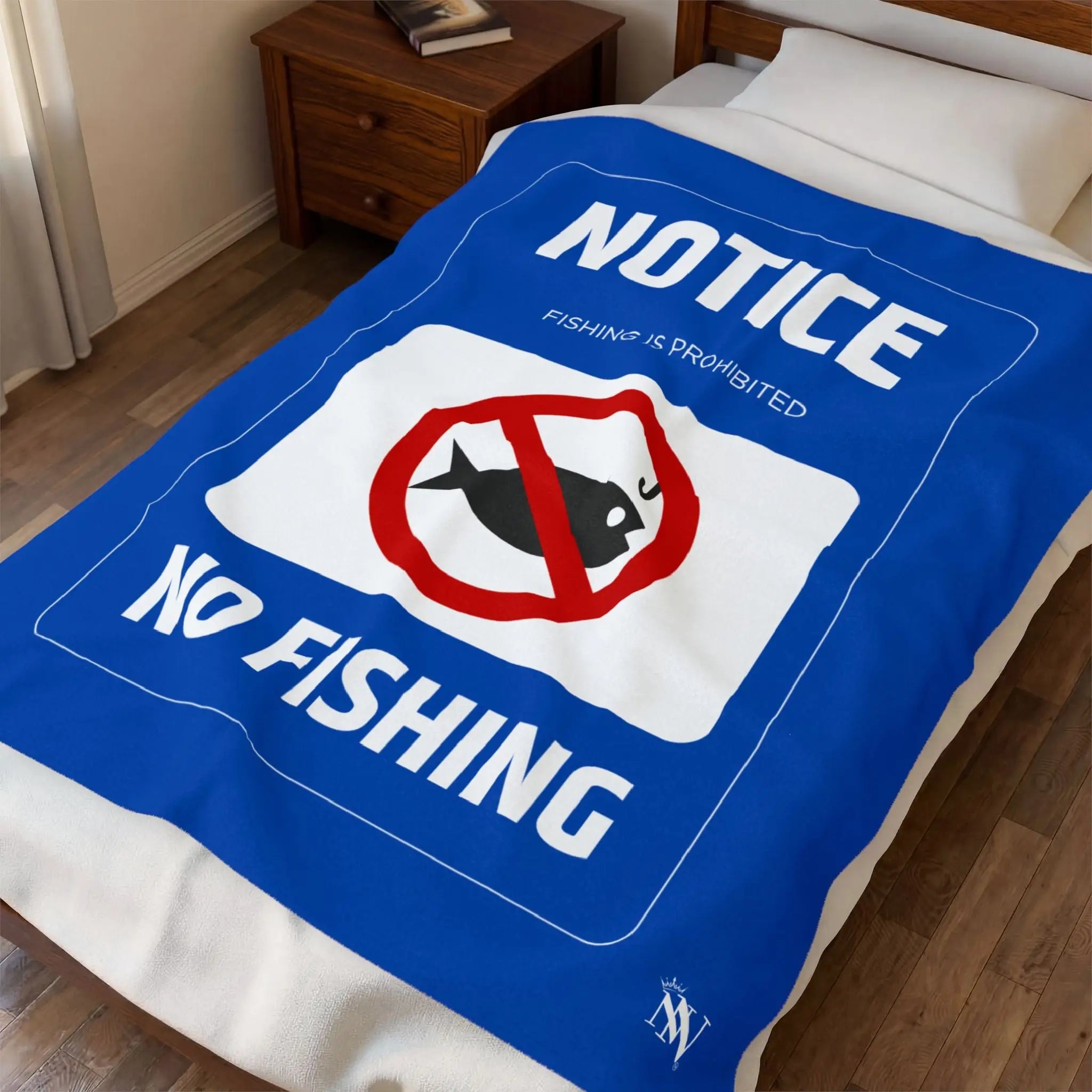 No Fishing Sign Blanket